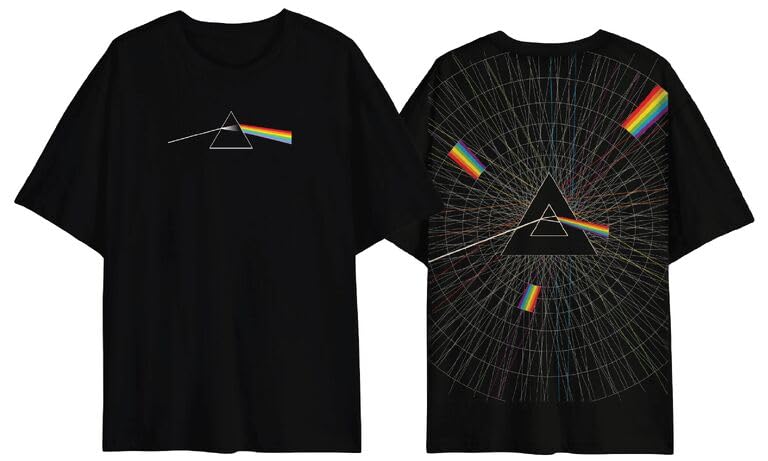 Pink Floyd Prism Logo Front & Back on Men's Black Short Sleeve Tee