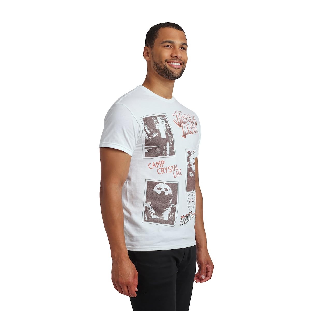 Friday The 13th Jason Photo Art Men's White Crew Neck Short Sleeve T-shirt