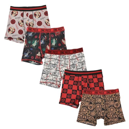 One Piece Characters & Icons All-Over Print Boy's 5-Pack Boxer Briefs
