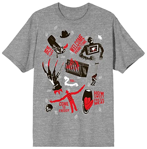 Nightmare On Elm Street Tossed Freddy Women's Heather Gray T-Shirt