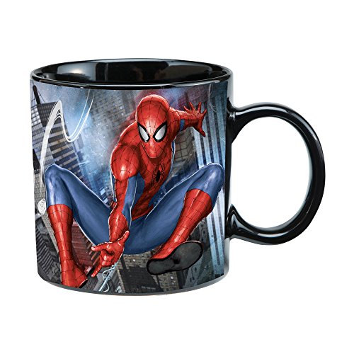 Vandor Marvel Spider-Man 20 Oz Ceramic Heat Reactive Color Changing Mug