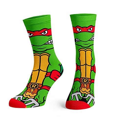 Teenage Mutant Ninja Turtles Raphael Animigos Men's Crew Socks