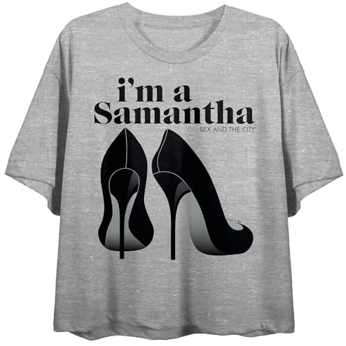 Sex and the City (TV Series) I'm A Samantha High Heels Women's Heather Gray Crop Tee