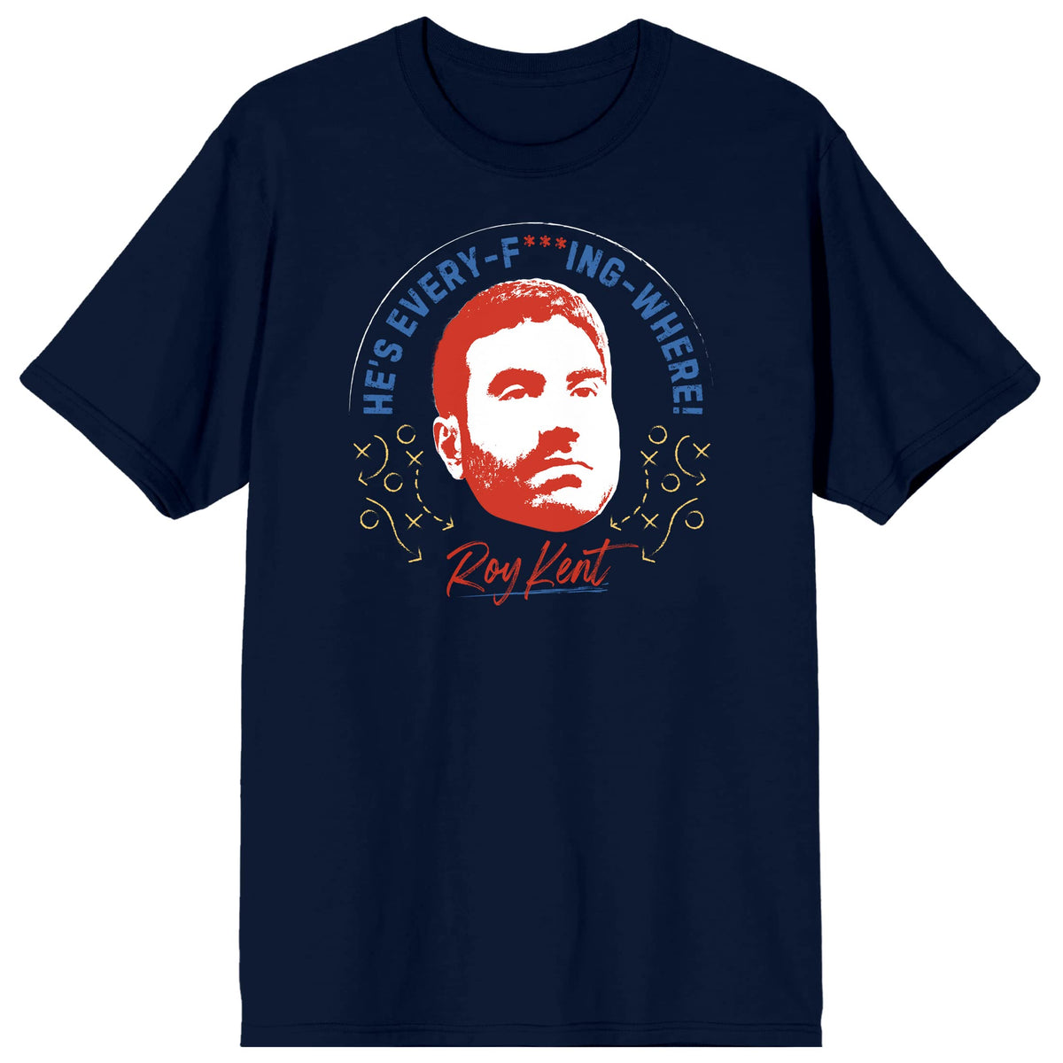 Ted Lasso Roy Kent Head He's Every-F***ing-Where Men's Navy Blue Graphic Tee