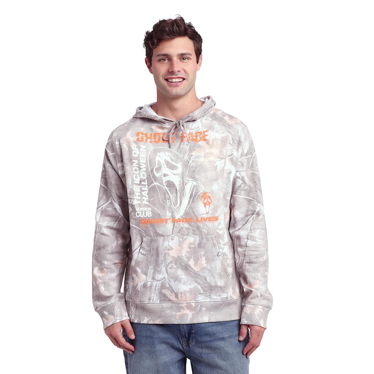 Ghostface Men's Double-Sided Camo Hoodie With Kangaroo Pocket