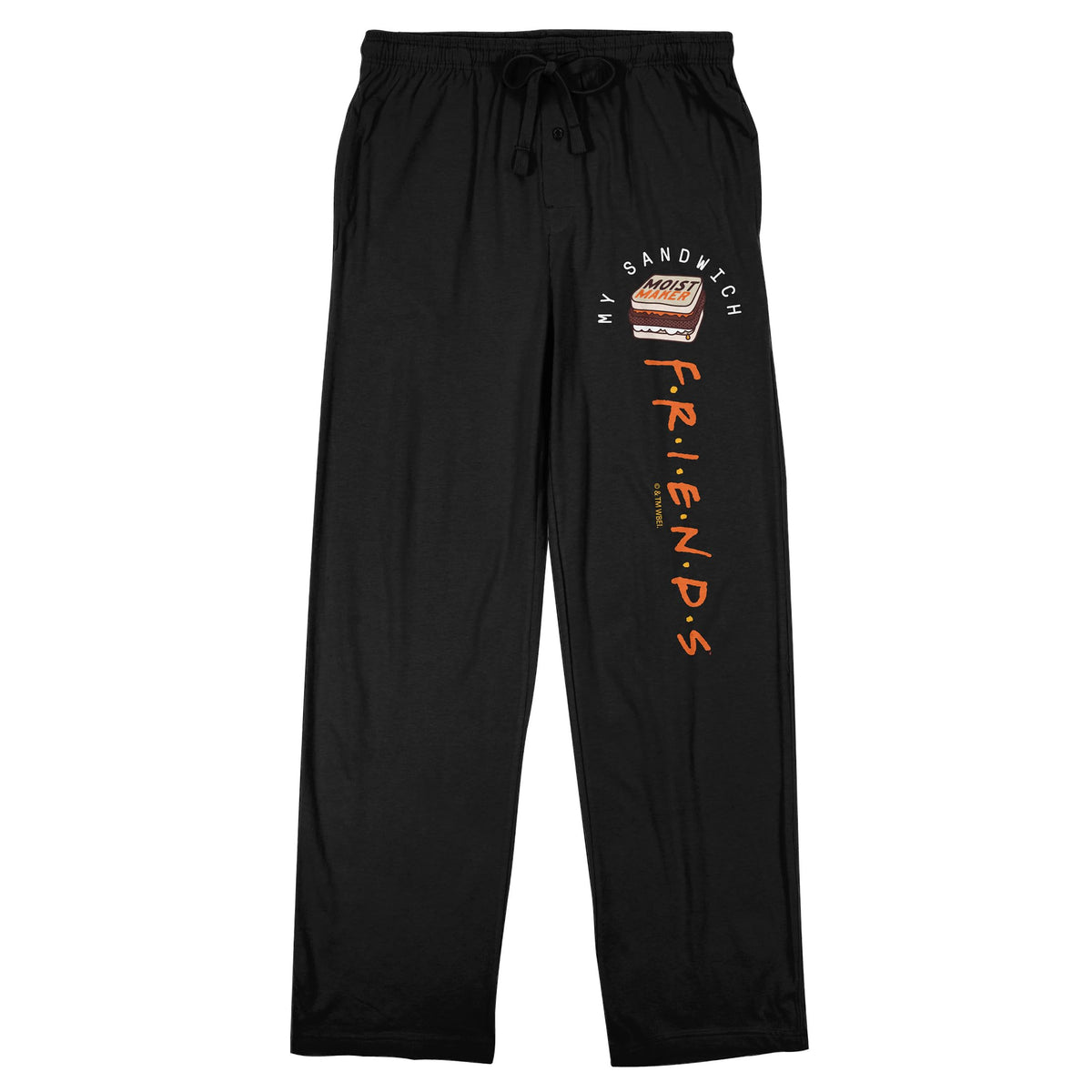 Friends TV Moist Maker Sandwich Men's Black Sleep Pajama Pants