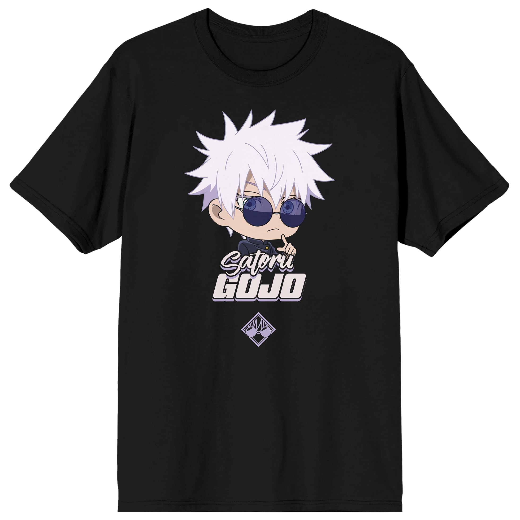 Jujutsu Kaisen Chibi Gojo Adult Black Crew Neck Short Sleeve T-shirt