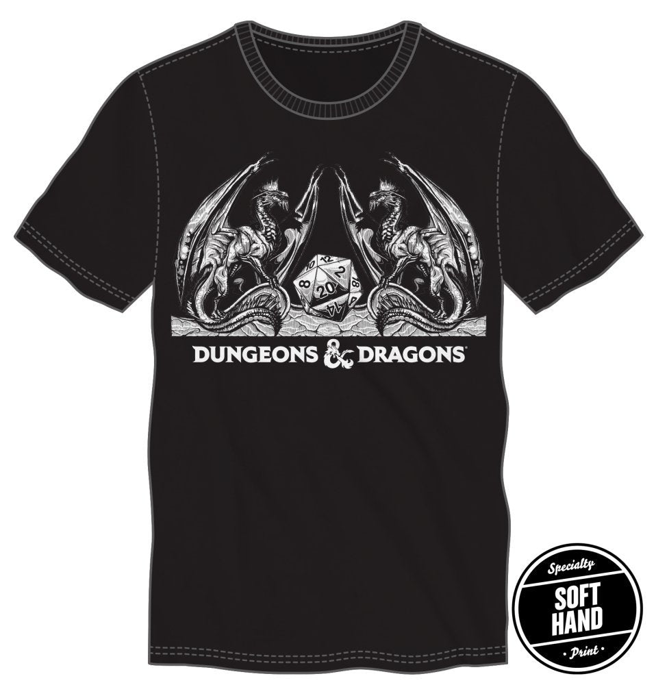 Dungeons and Dragons Dragons with D20 Shirt Black