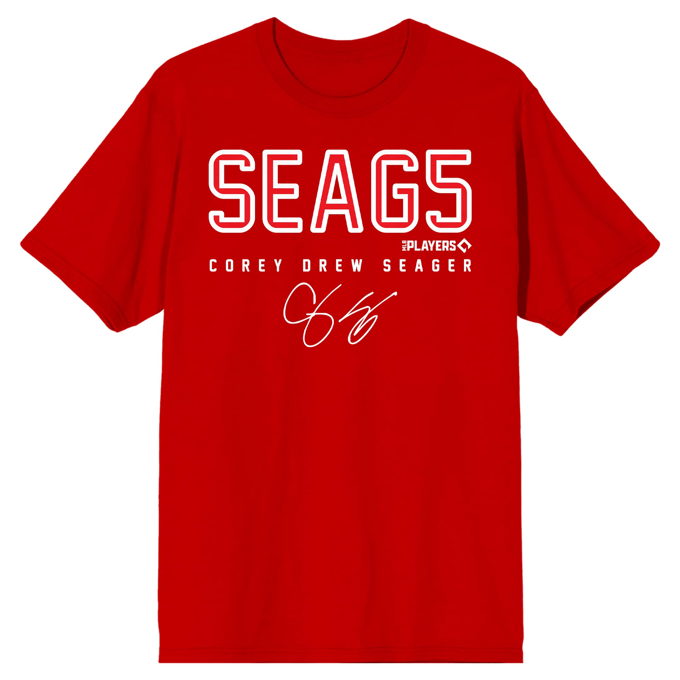 Corey Seager SEAG5 Women's Red Crew Neck Short Sleeve T-Shirt