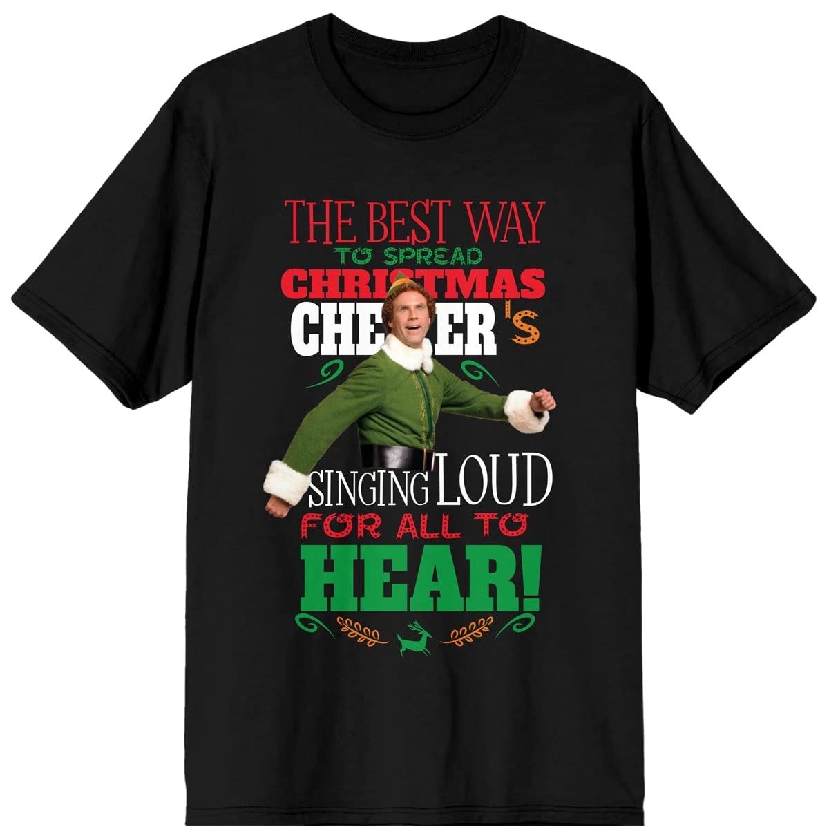 Elf Christmas Cheer Women's Black T-shirt