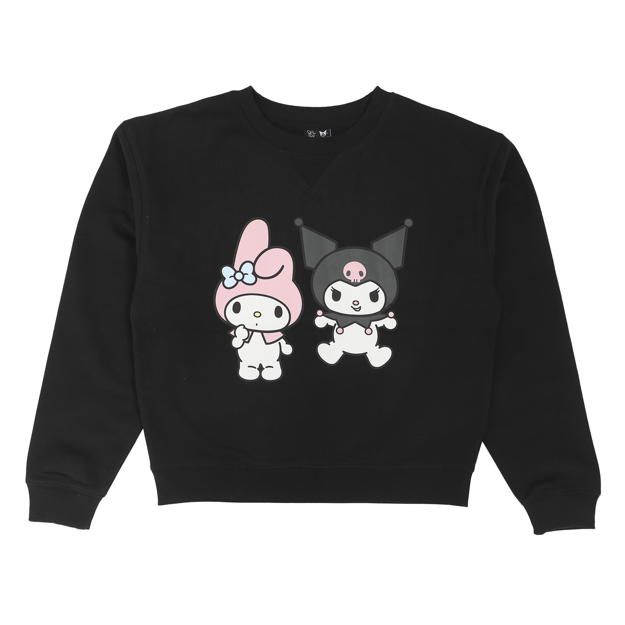 Hello Kitty & Friends Besties Women's Black Crew Neck Long Sleeve Sweatshirt