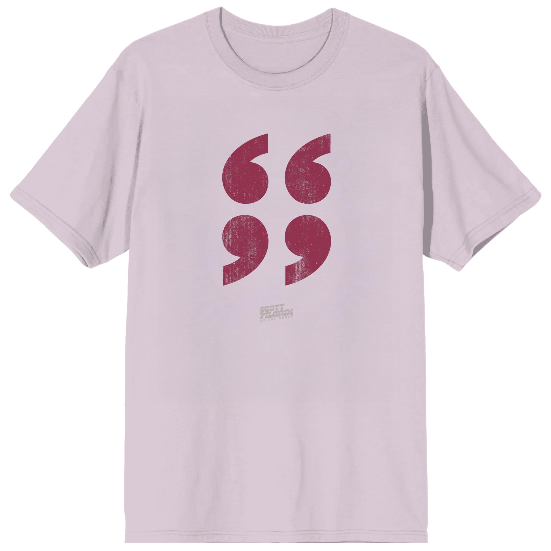 Scott Pilgrim vs. the World Air Quotes on Pink Adult T-Shirt
