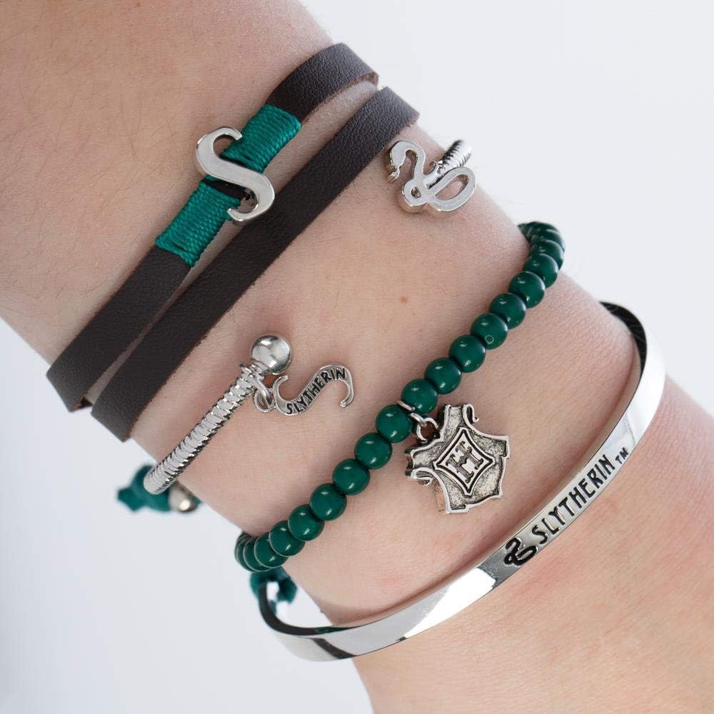 Harry Potter Slytherin Charm Friendship Bracelet Gift Set - 4 Pack