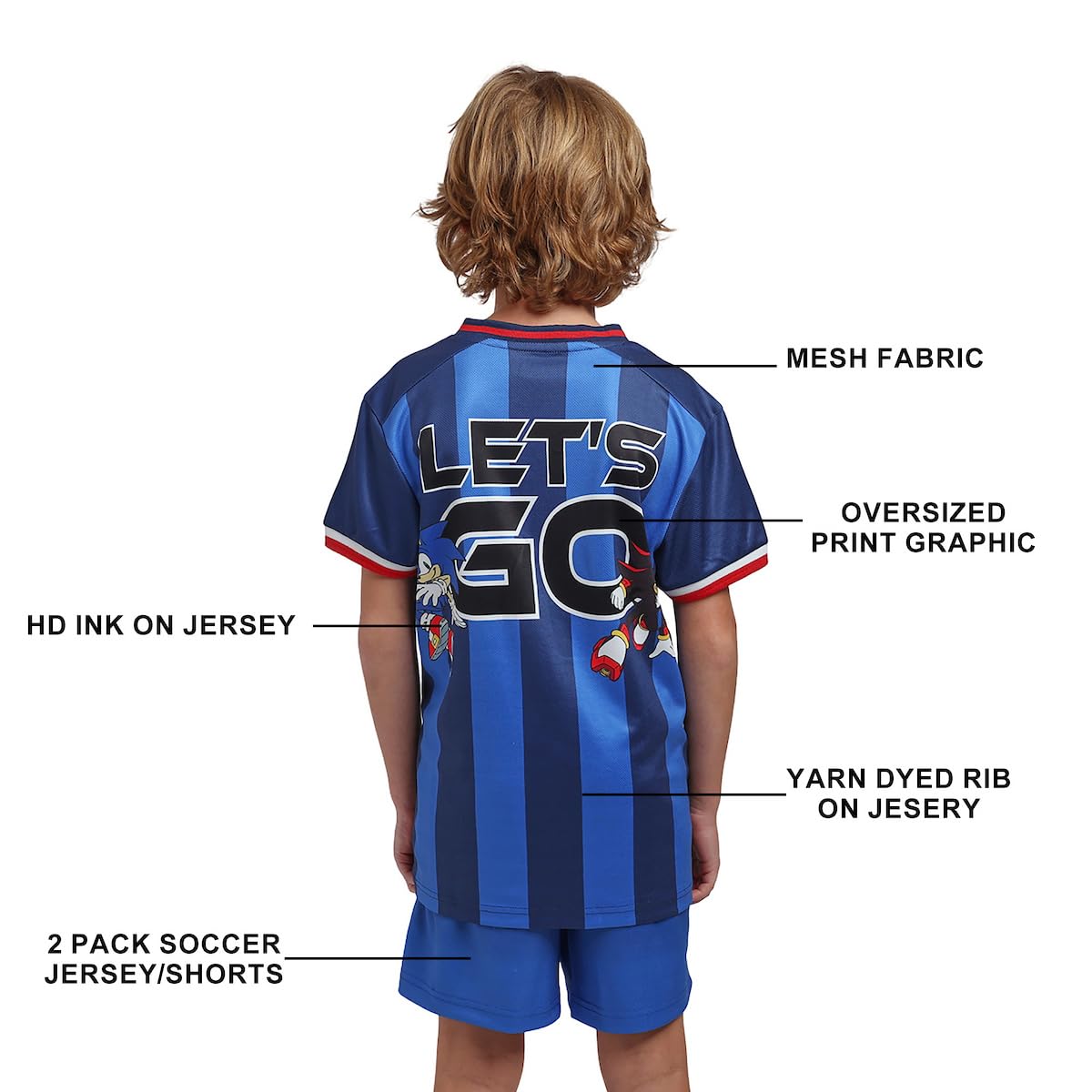 Sonic The Hedgehog Sonic & Shadow Boy's 2-Pack Soccer Jersey & Shorts Combo Set