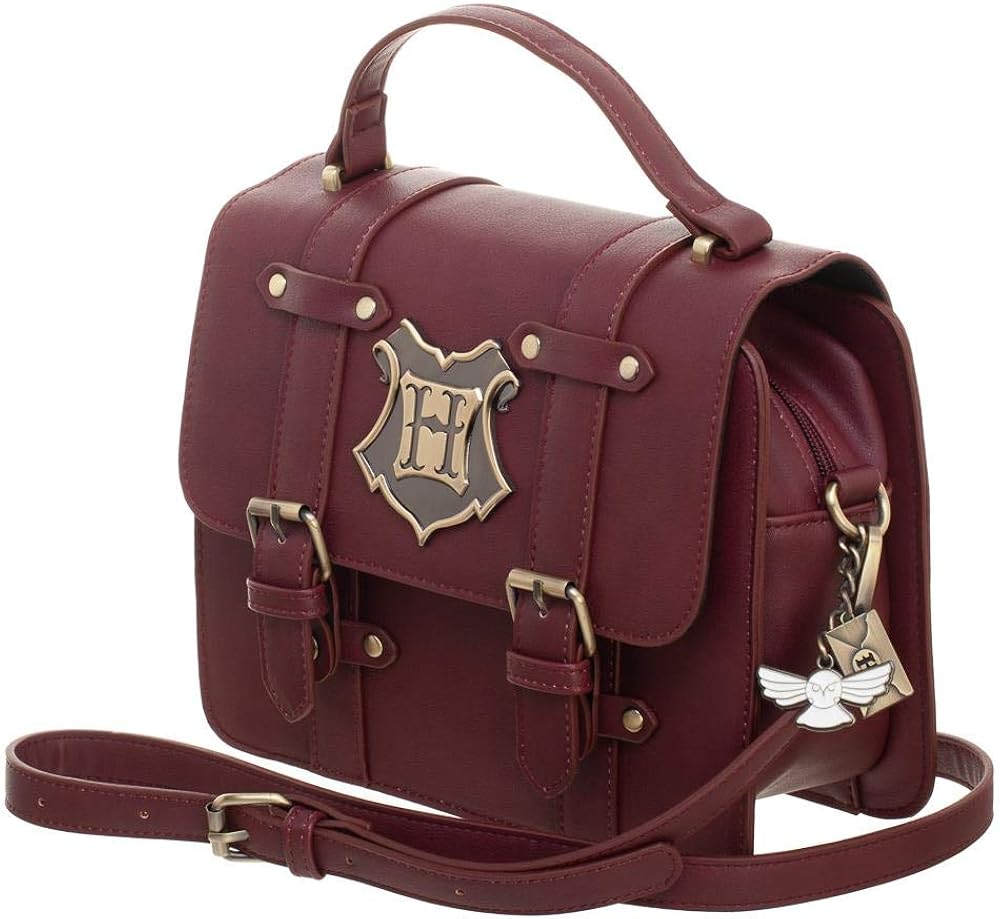 Harry Potter Hogwarts Satchel Maroon Crossbody Handbag