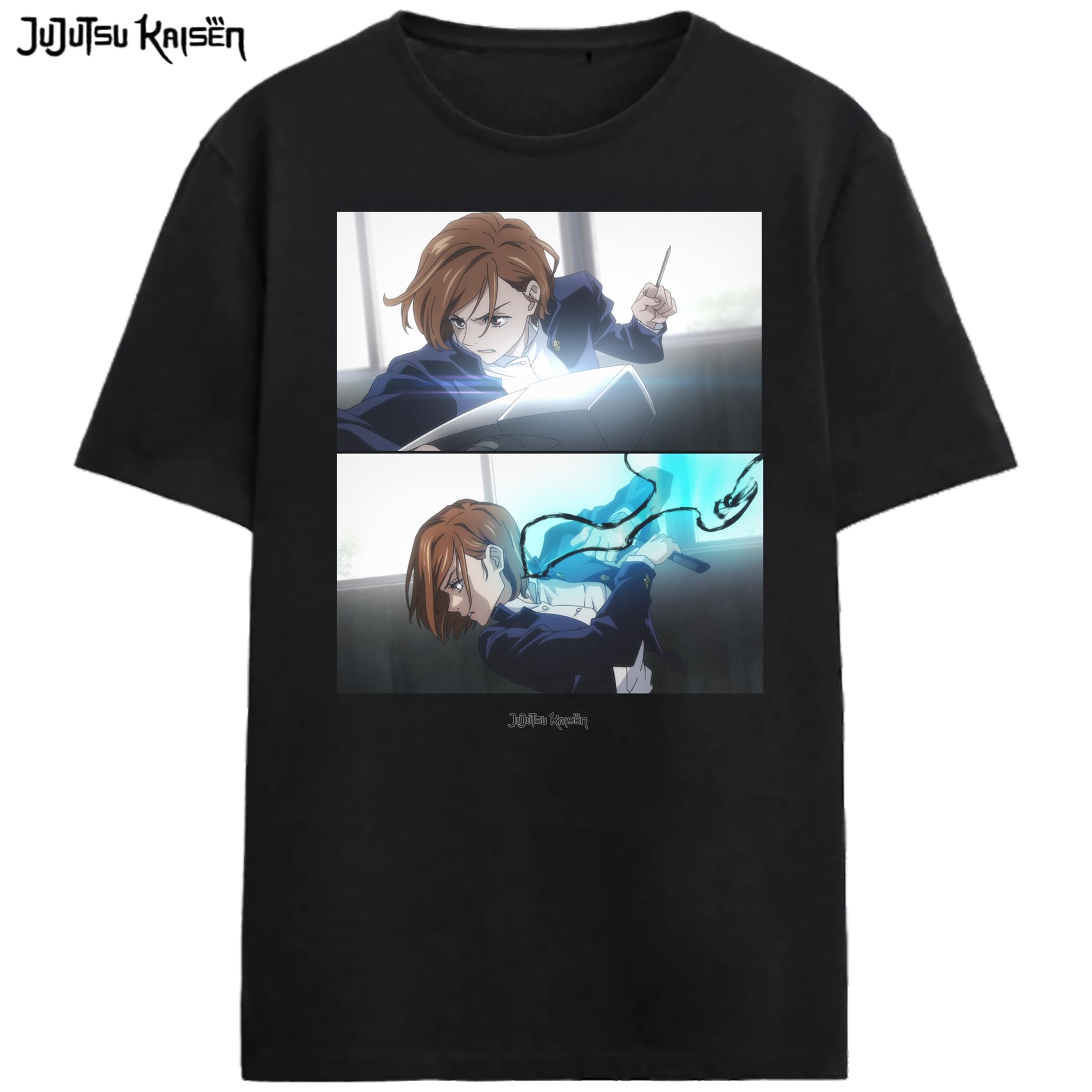 Jujutsu Kaisen Nobara Adult Black Crew Neck Short Sleeve T-shirt