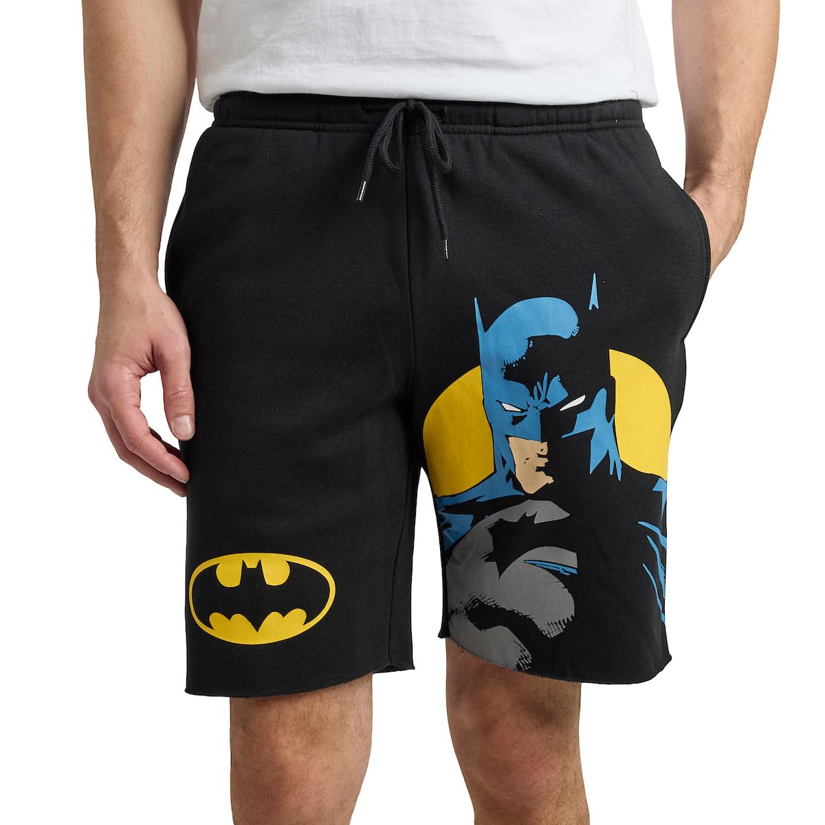 Batman Logo & Pose Men's Black Sleep Pajama Shorts
