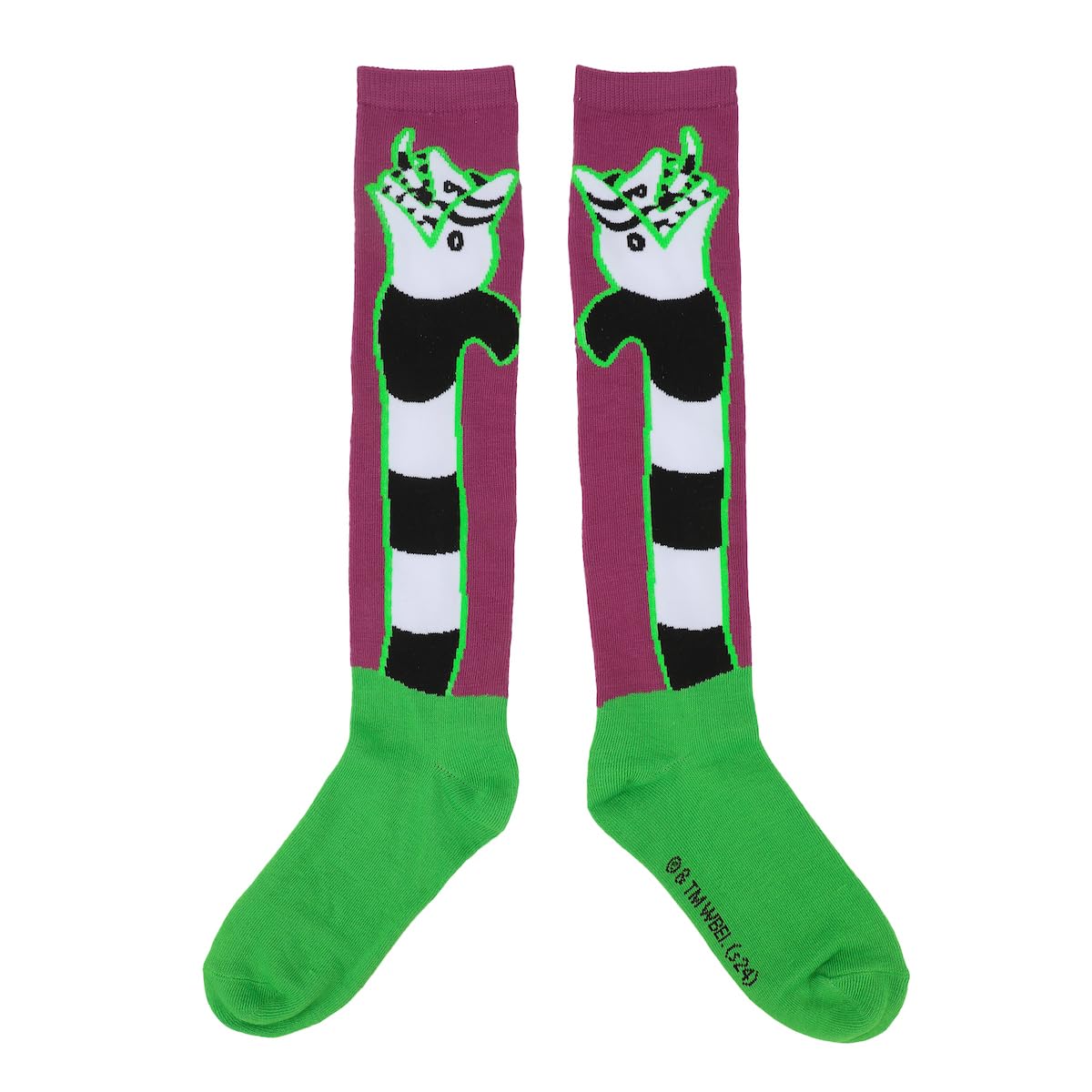 Beetlejuice Sandworms Women's Purple & Green Knee High Socks