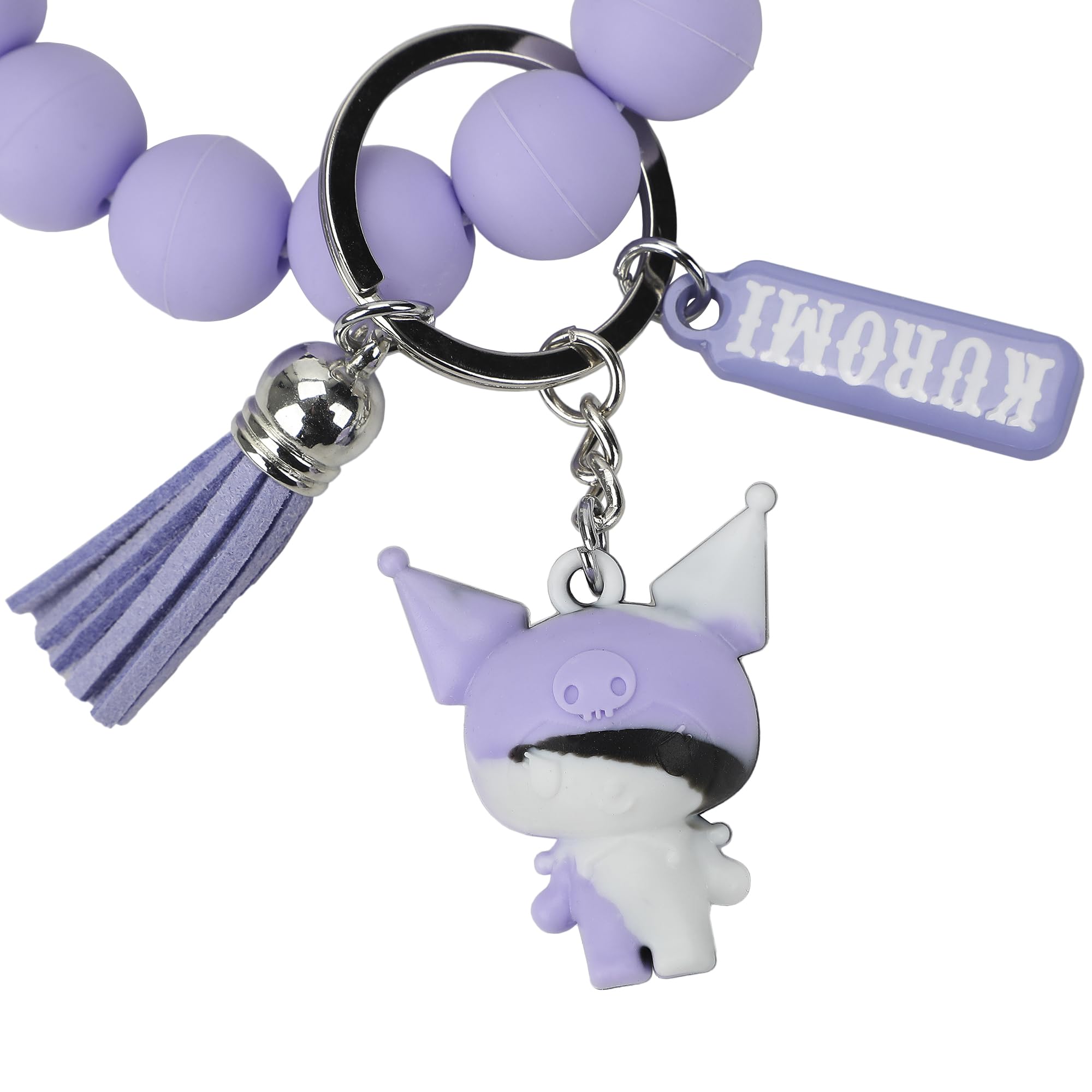 Kuromi Beaded Multi-Charm Keychain