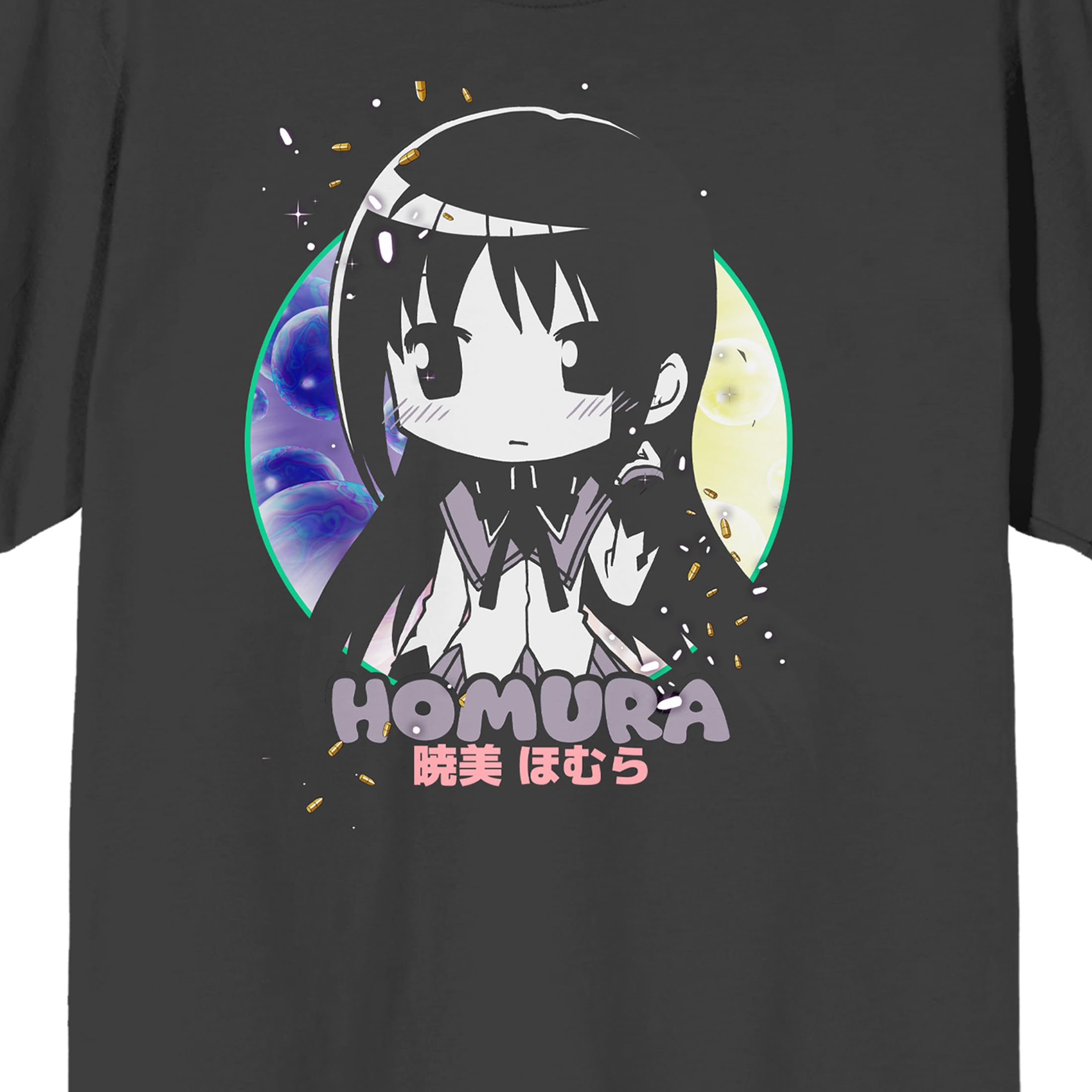 Puella Magi Madoka Magica Mohura chibi, kanji on gray Short Sleeve Adult T-Shirt