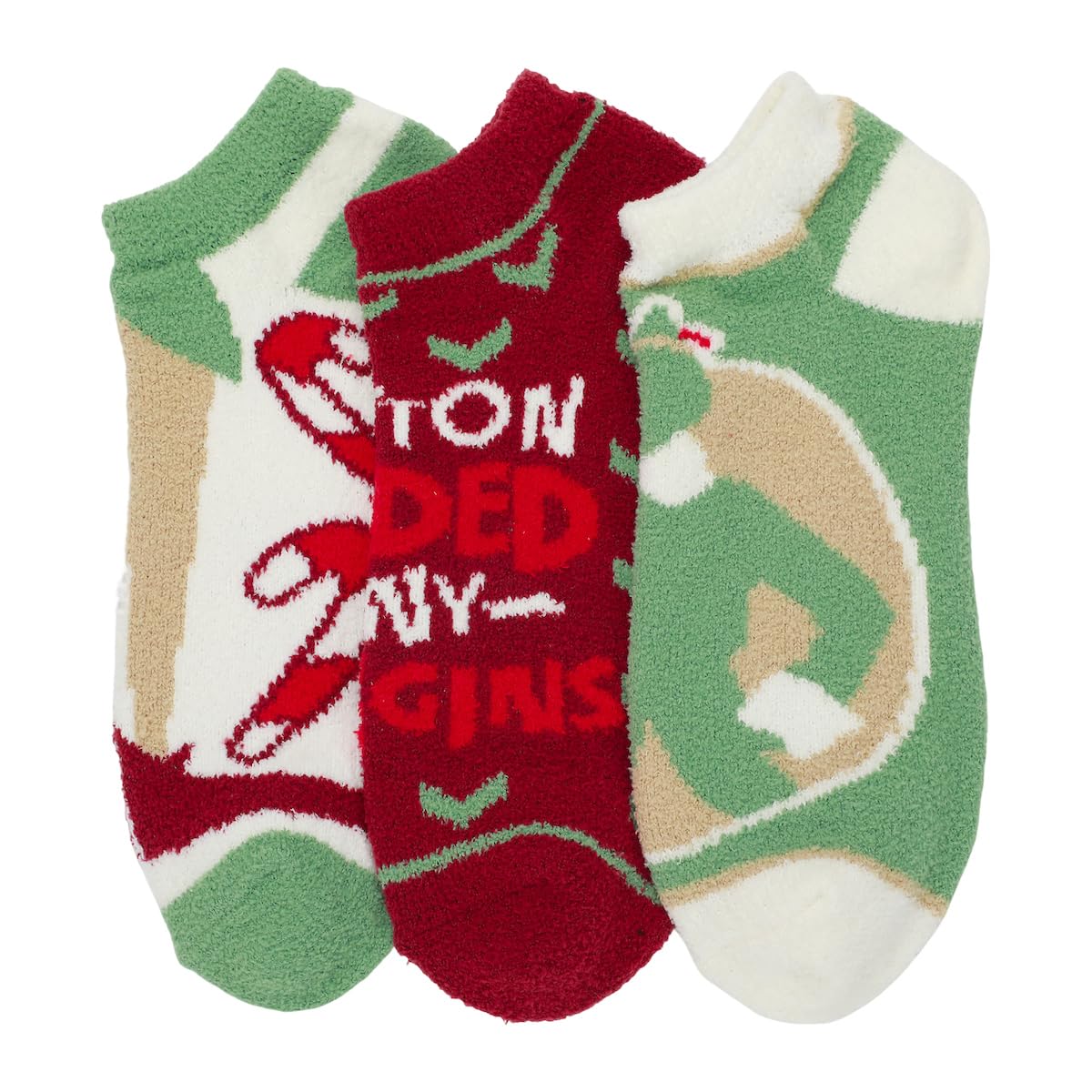 Adult Elf Movie Ankle Socks 3-Pack - Festive Loungewear for Elf Enthusiasts