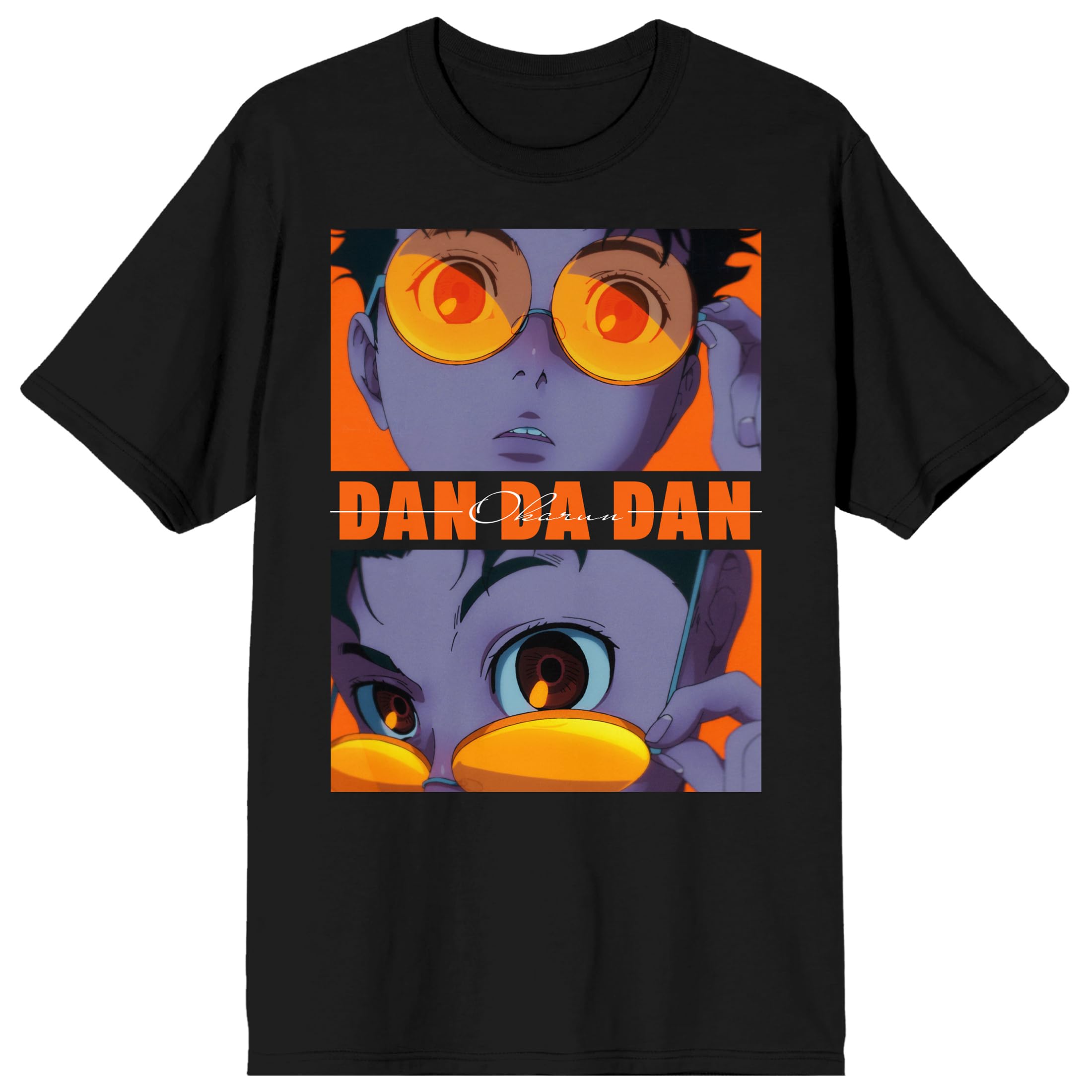 Dandadan Ken Takakura Face Shots Adult Black Crew Neck Short Sleeve Tee