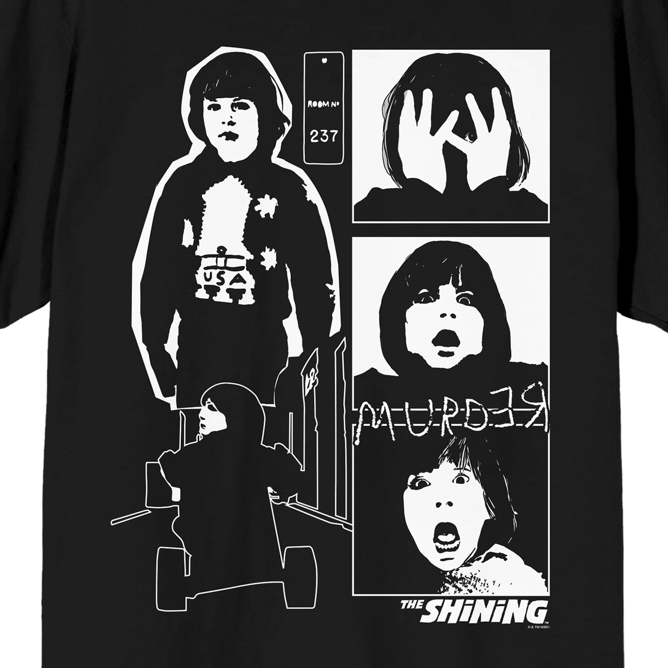 The Shining Danny Collage Crew Neck Short Sleeve Men's Black T-shirt
