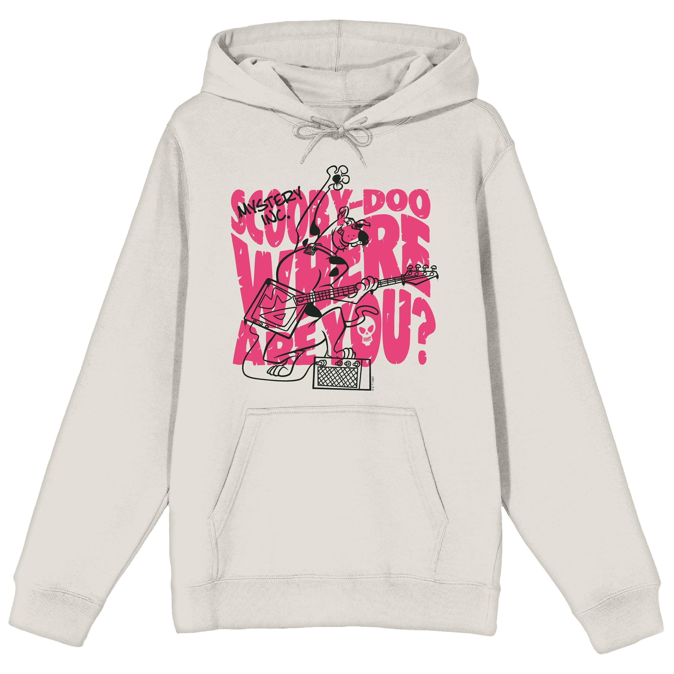 Scooby-Doo Where Are You Character Outline Long Sleeve Adult Sand Hooded Sweatshirt