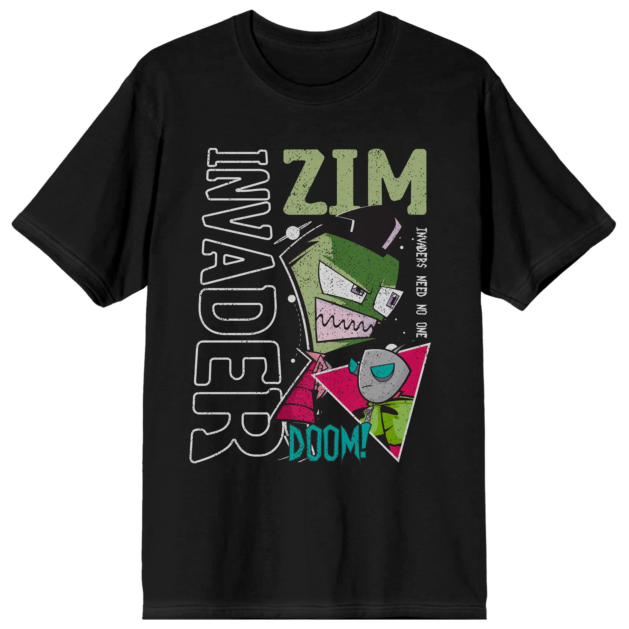 Invader Zim Crew Neck Short Sleeve Men's Black T-shirt