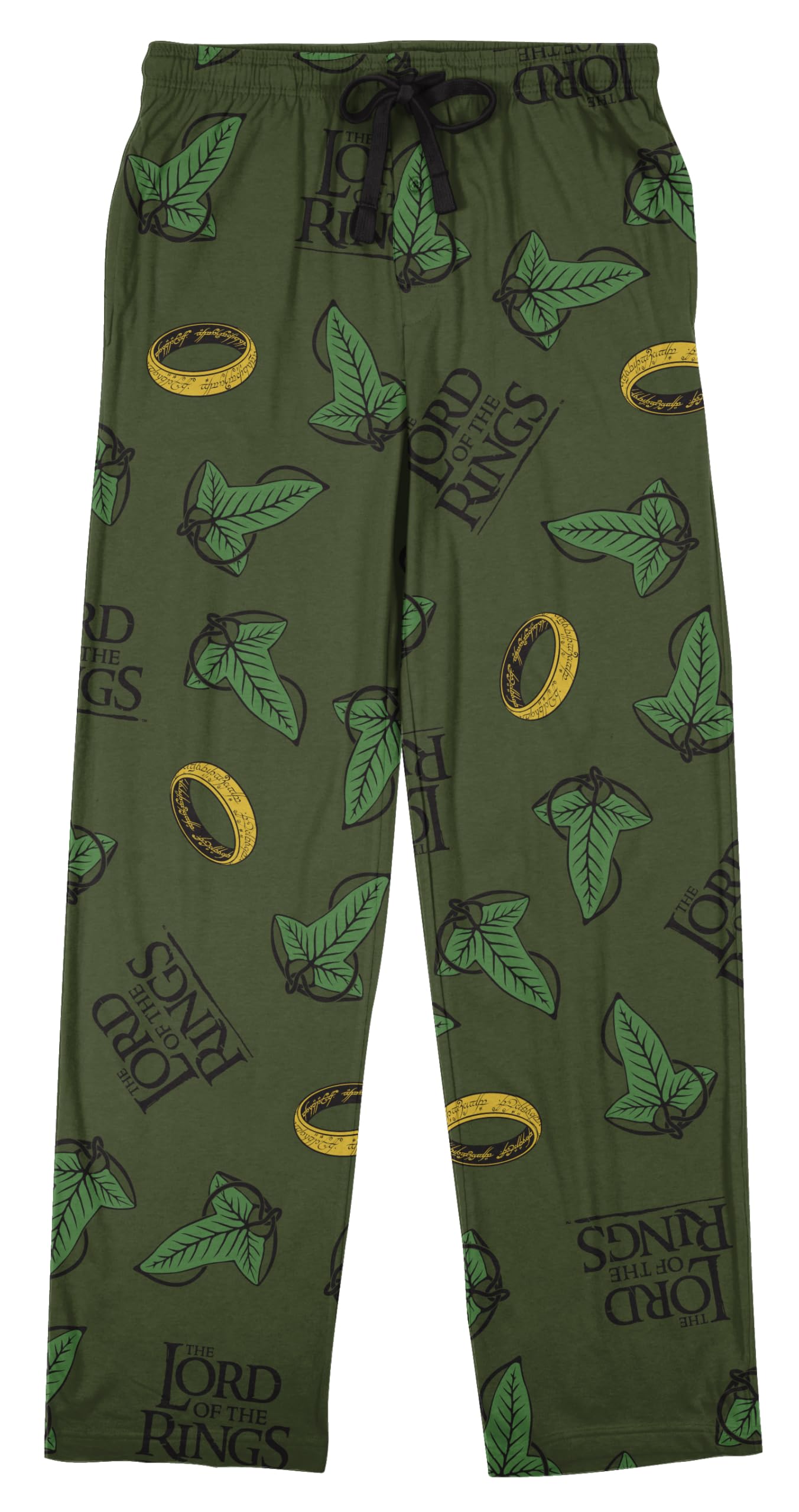 Lord Of The Rings One Ring & Gandalf Hat All-Over Print Men's Green Sleep Pajama Pants