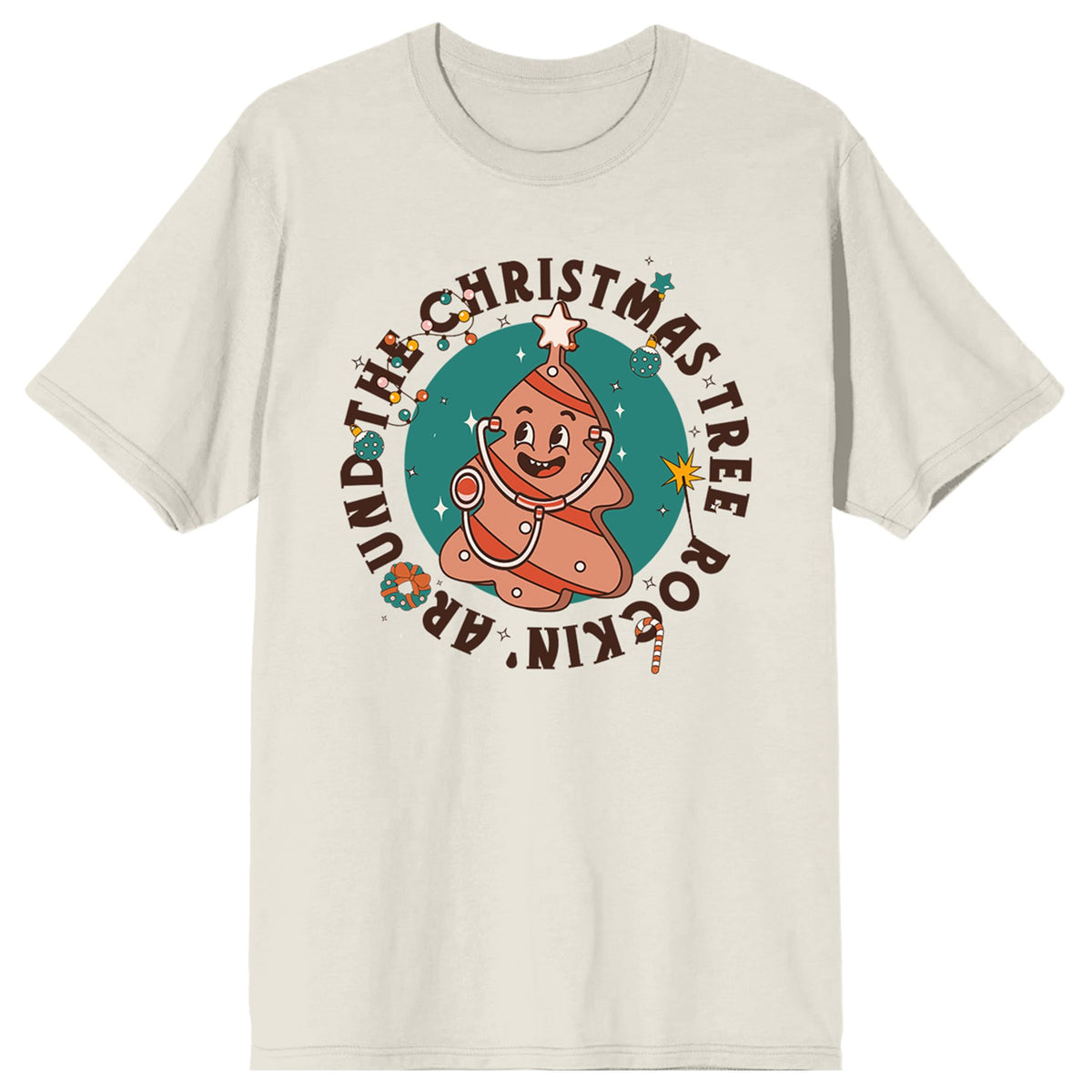 Rockin' Around The Christmas Tree Nurse Gingerbread Women's Tofu Short Sleeve Holiday Tee