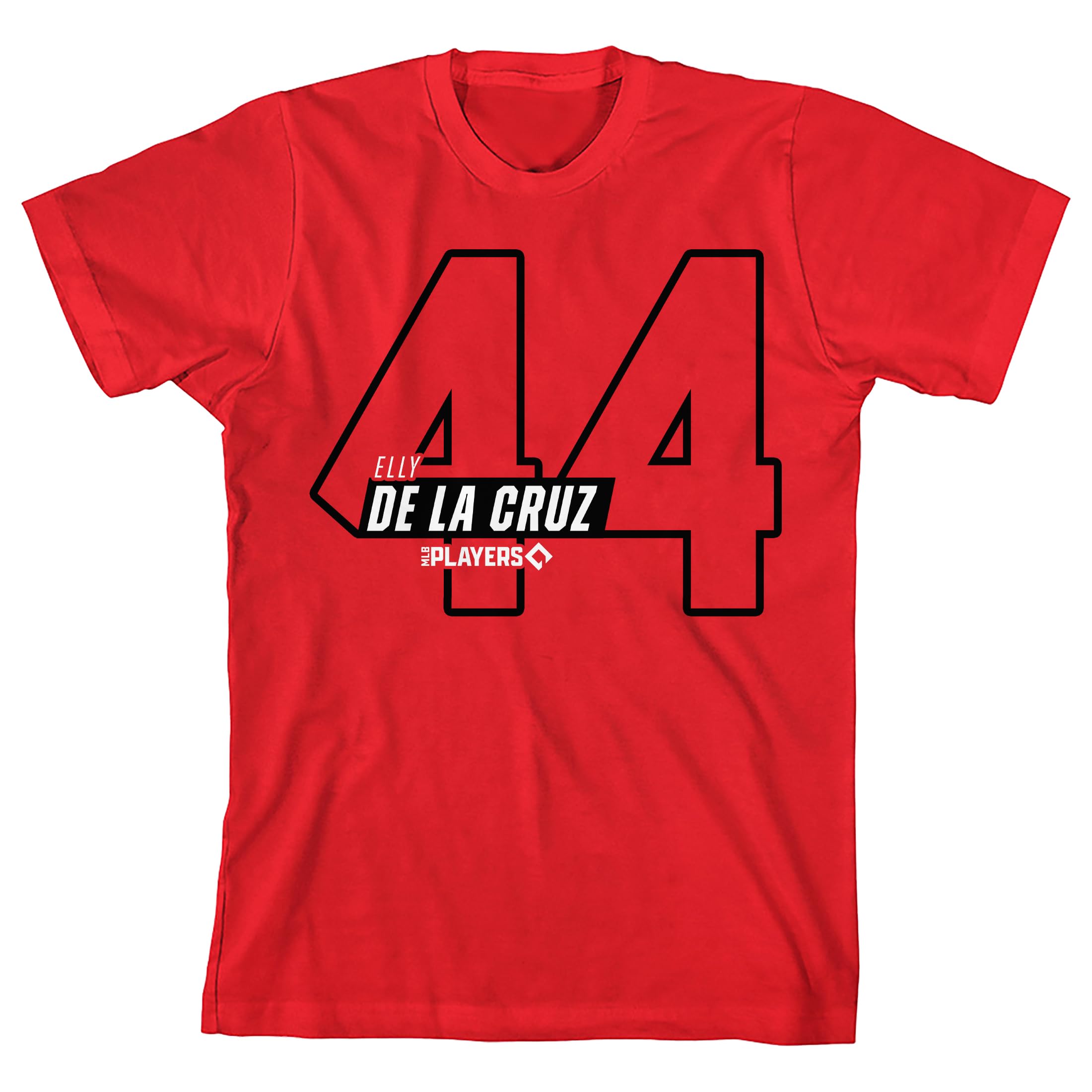 MLBPA Elly De La Cruz 44 Youth Red Crew Neck Short Sleeve T-shirt