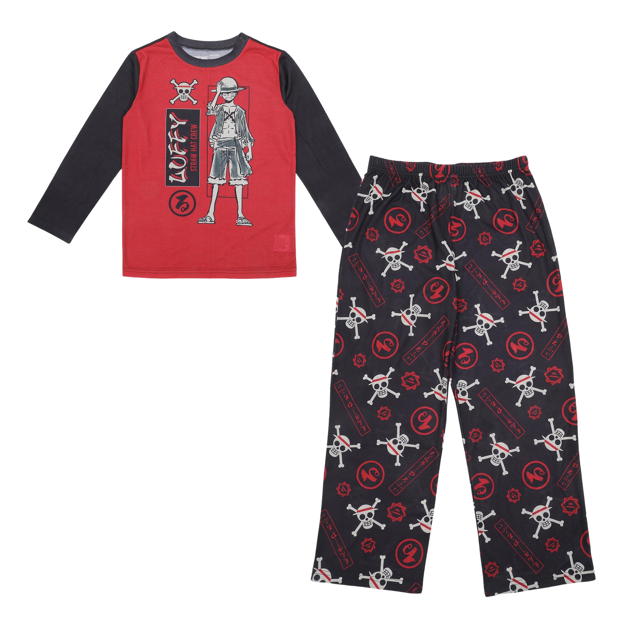 One Piece Luffy Straw Hat Crew Boy's 2-Pack Pajama Set