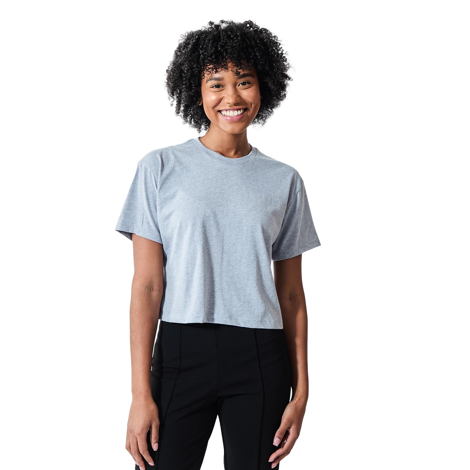 Kirby Classic Video Game Characters Women's Heather Grey Crop Top
