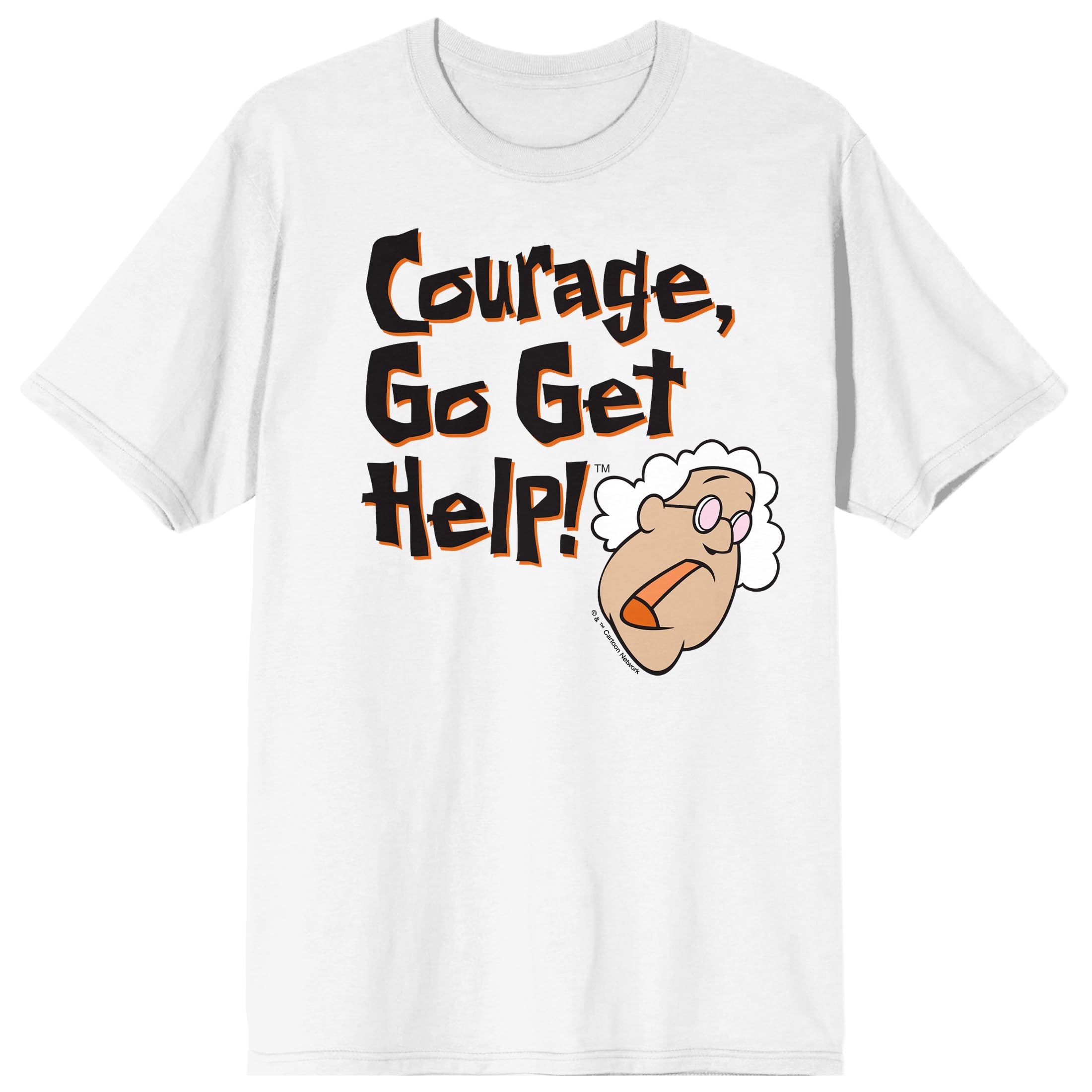 Courage the Cowardly Dog Muriel Go Get Help Adult White Short Sleeve Tee