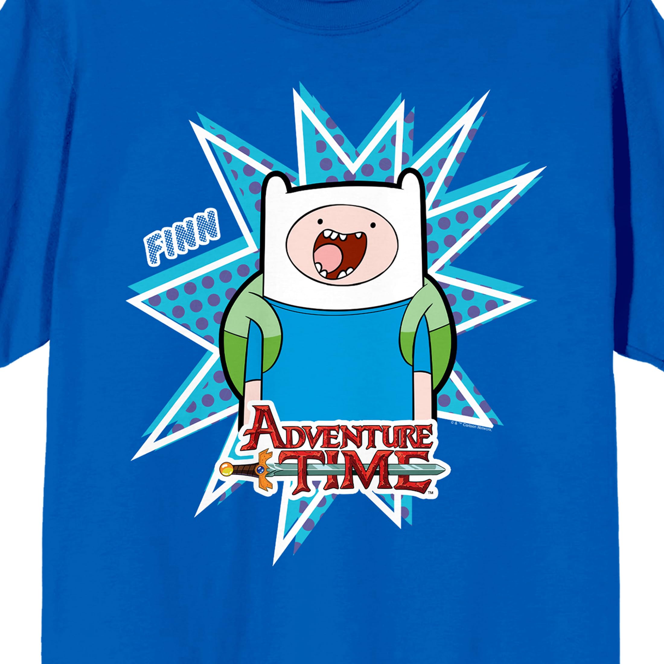 Adventure Time Finn Character Unisex Adult Royal Blue Short Sleeve Tee