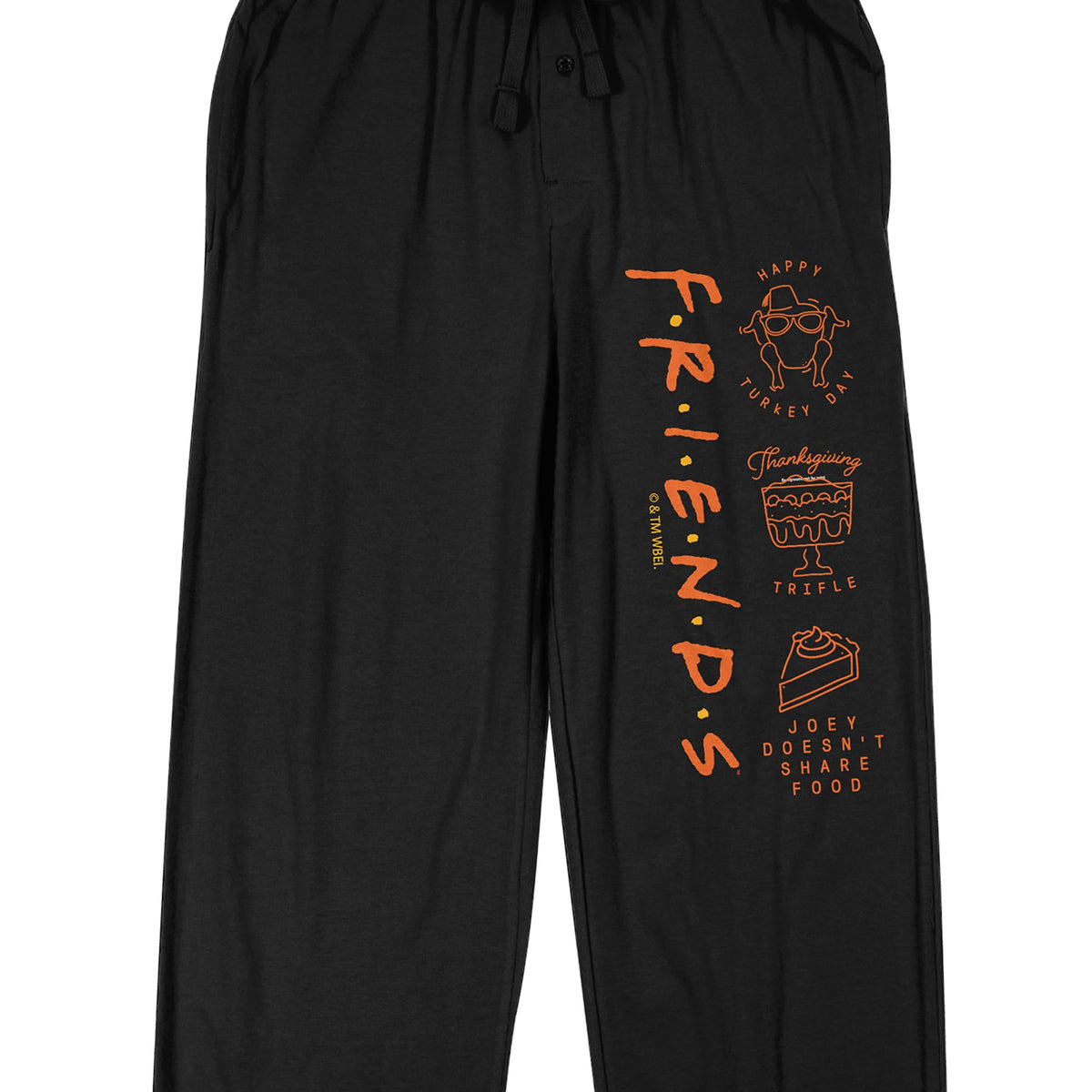 Friends (TV) Orange Title Men's Black Sleep Pajama Pants