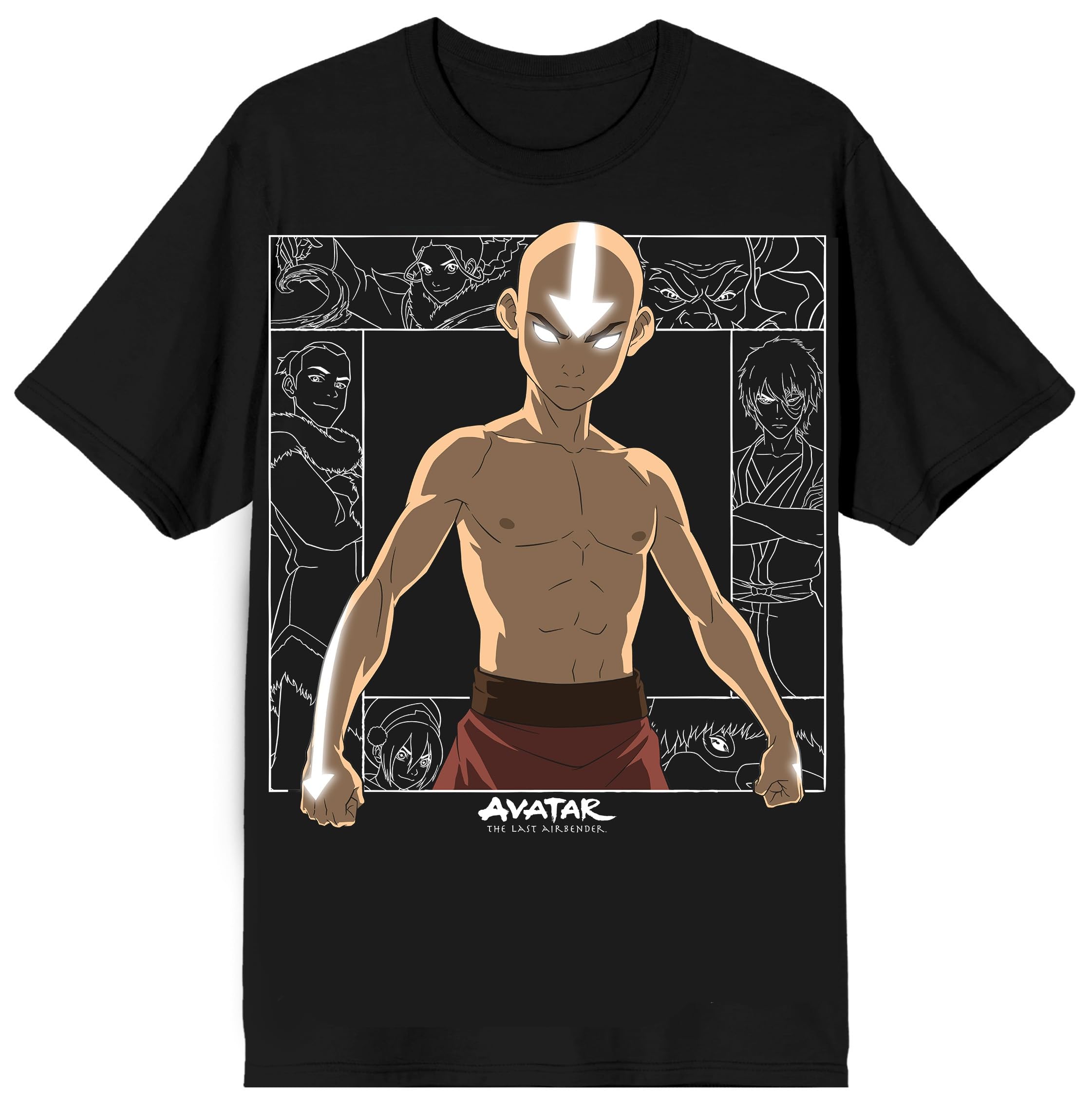 Avatar: The Last Airbender Glowing Aang Men's Black Short Sleeve Tee