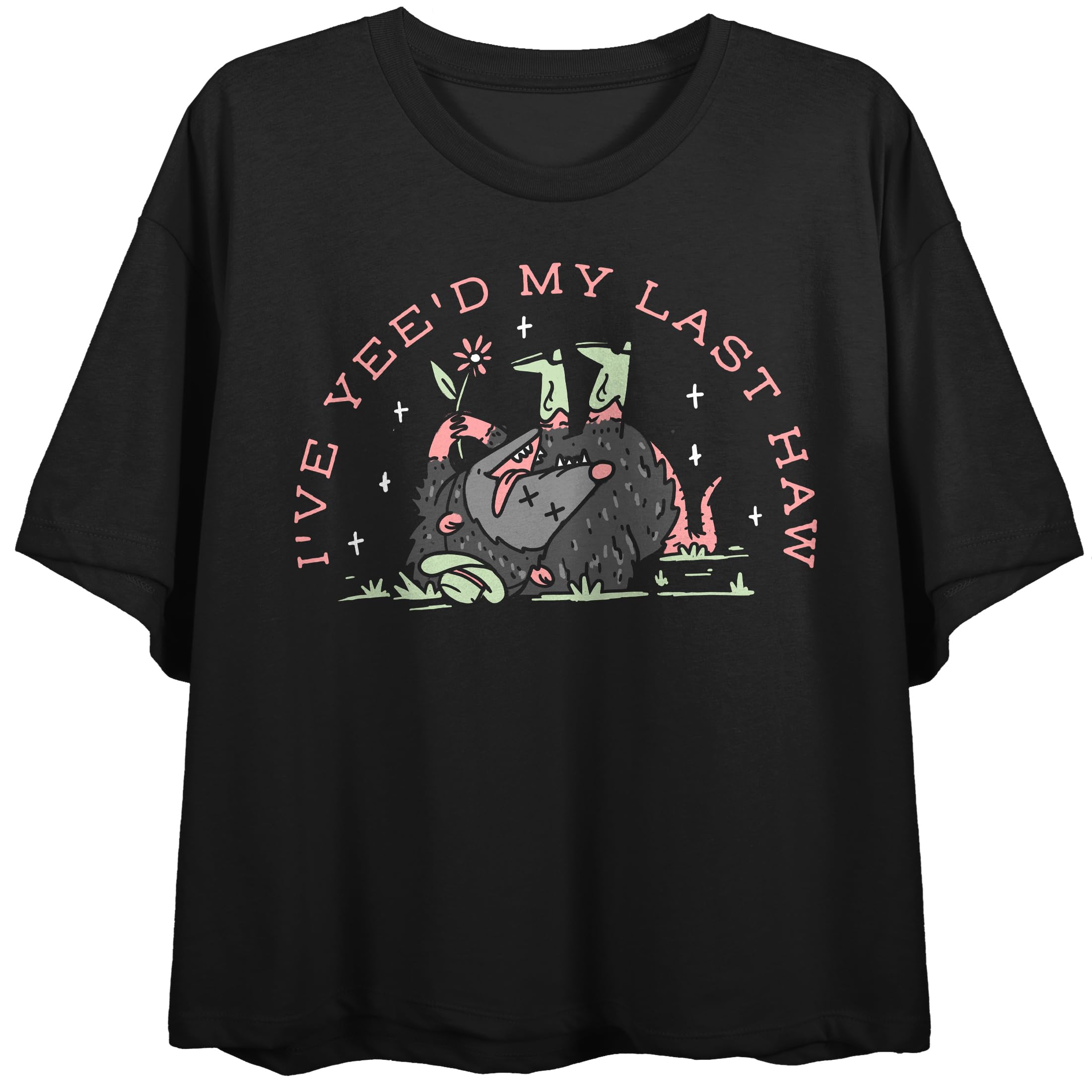 I've Yeed My Last Haw Crew Neck Short Sleeve Women's Black Crop Top