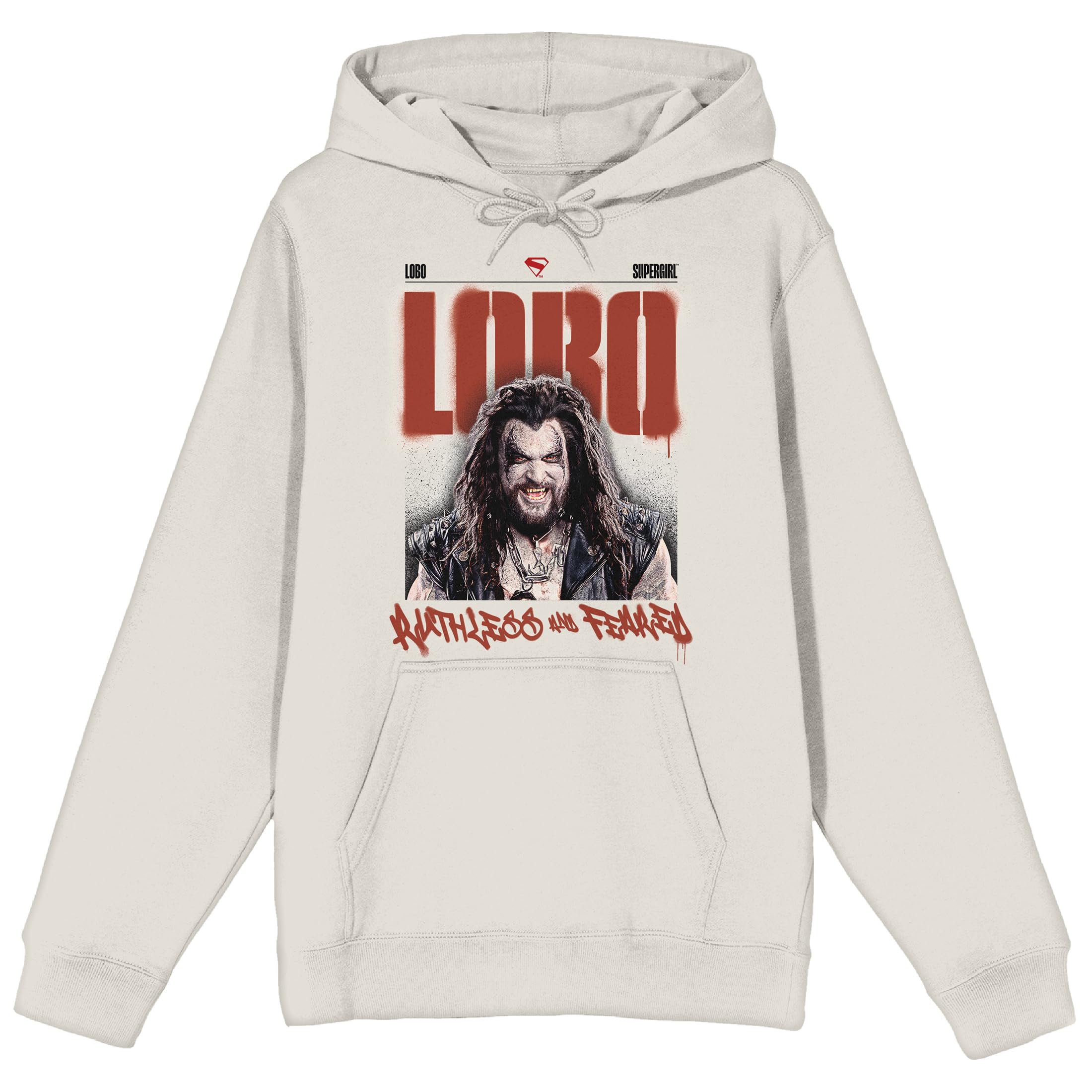 Supergirl Movie (2026) Lobo Ruthless And Feared Graffiti Women’s Sand Long Sleeve Hooded Sweatshirt