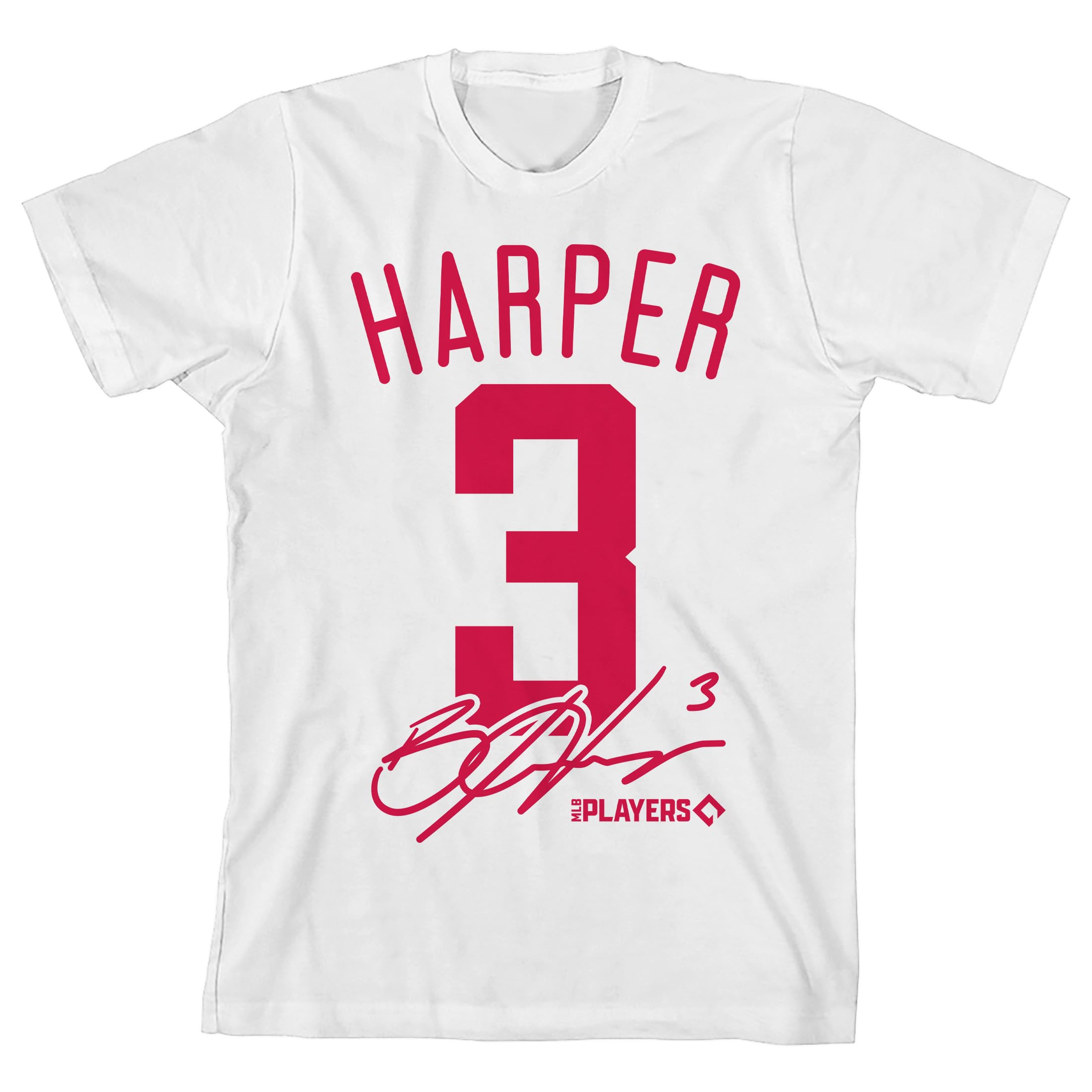 Bryce Harper Number 3, Signature and logo on white Kids T-Shirt