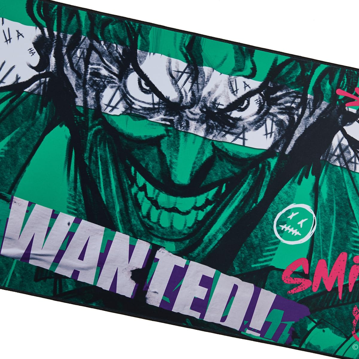 Batman Joker Wanted Sketch 31.5" x 15.5" Green Desk Mat