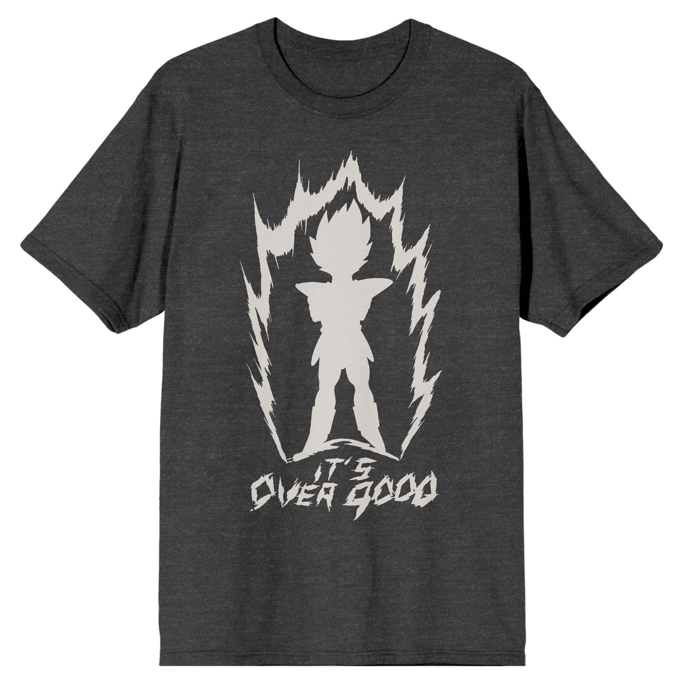 Dragon Ball Z It's Over 9000 Vegeta Silhouette Men's Charcoal Heather T-shirt