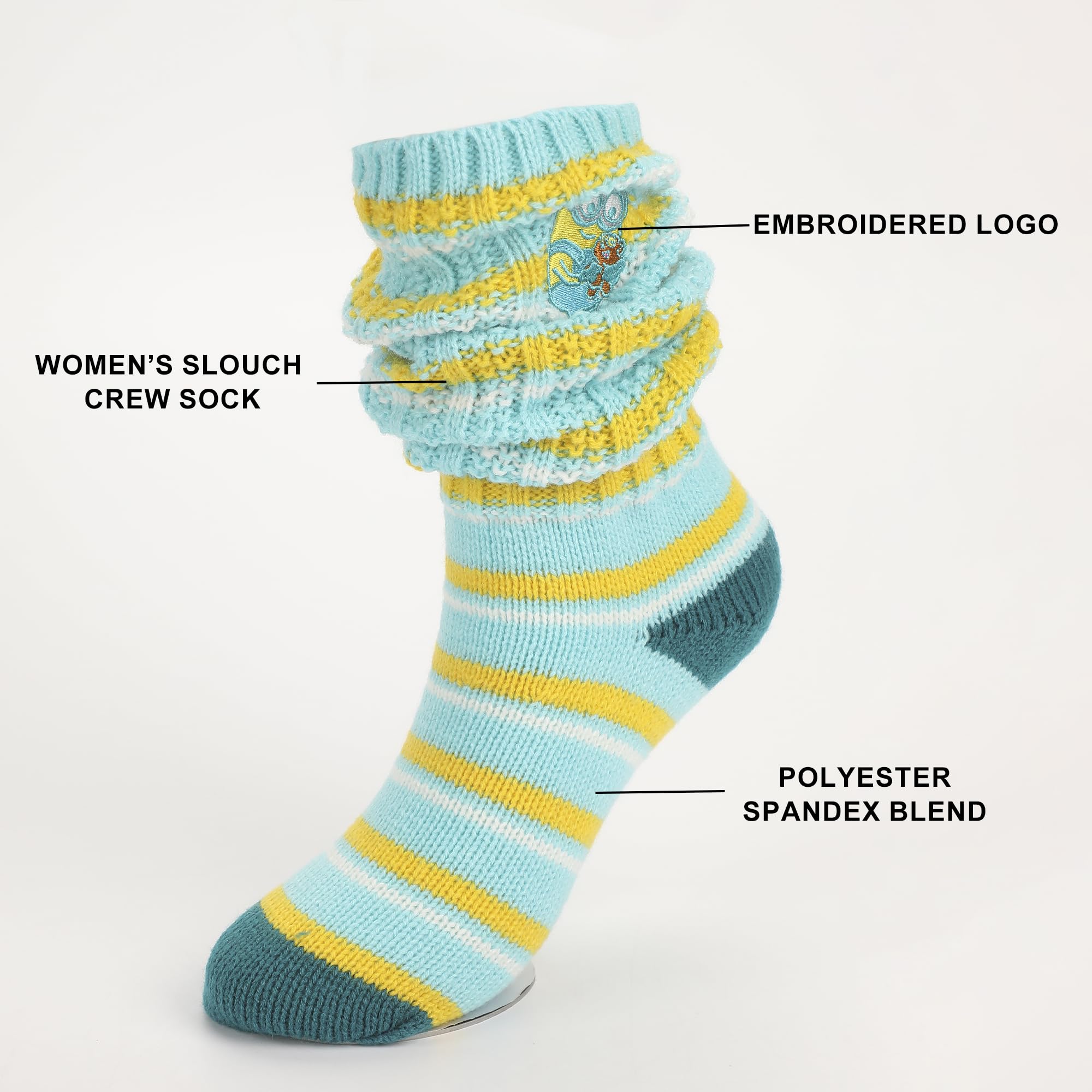 Minions Embroidered Minions Women's Slouch Crew Socks