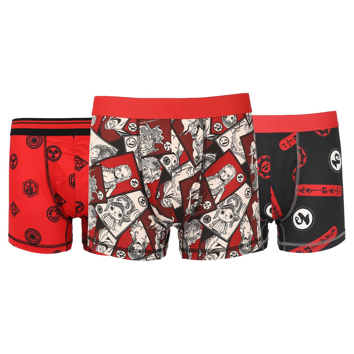 One Piece Character Sketches Men's 3-Pack Boxer Briefs
