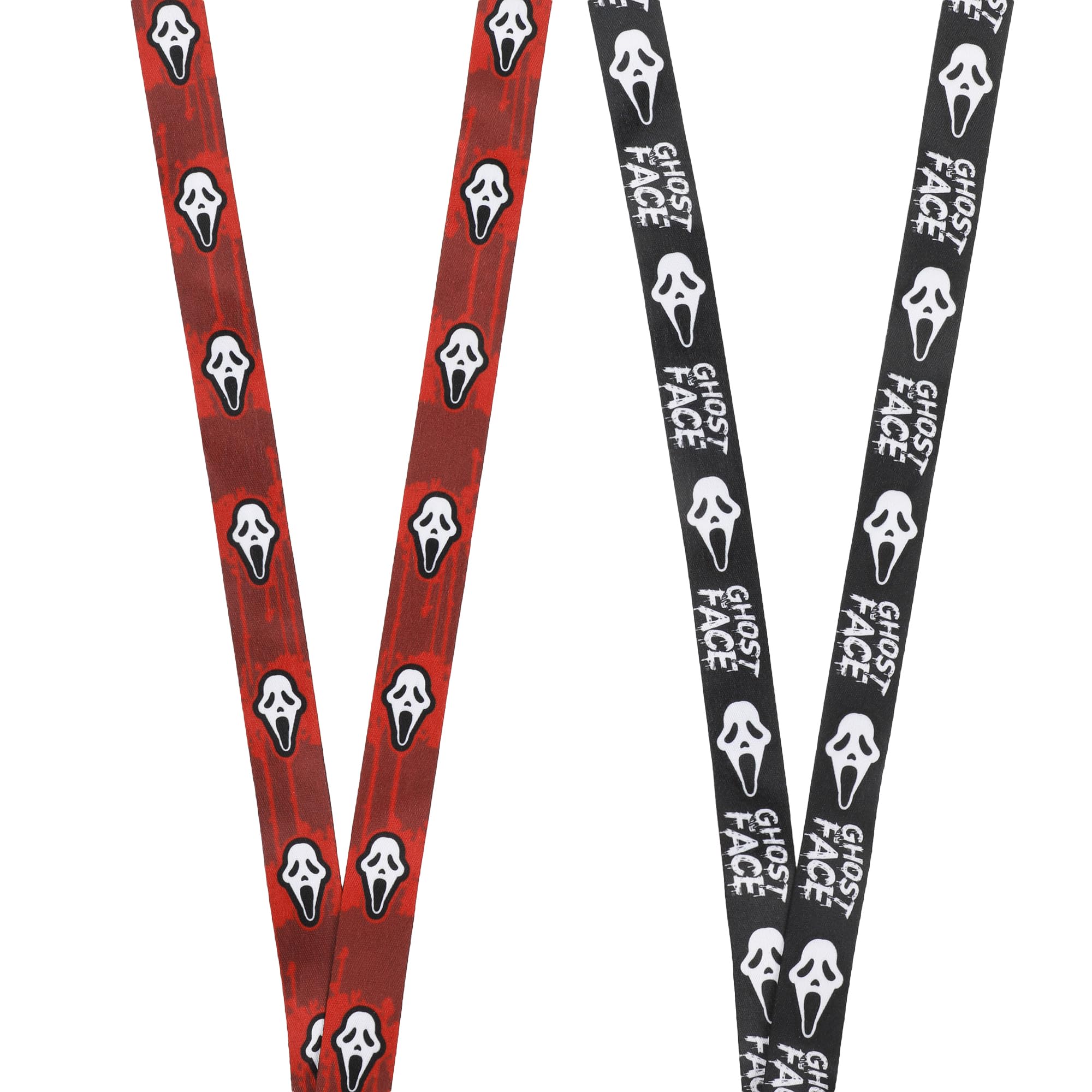 Ghostface Mask Black & Red Lanyard With ID Sleeve