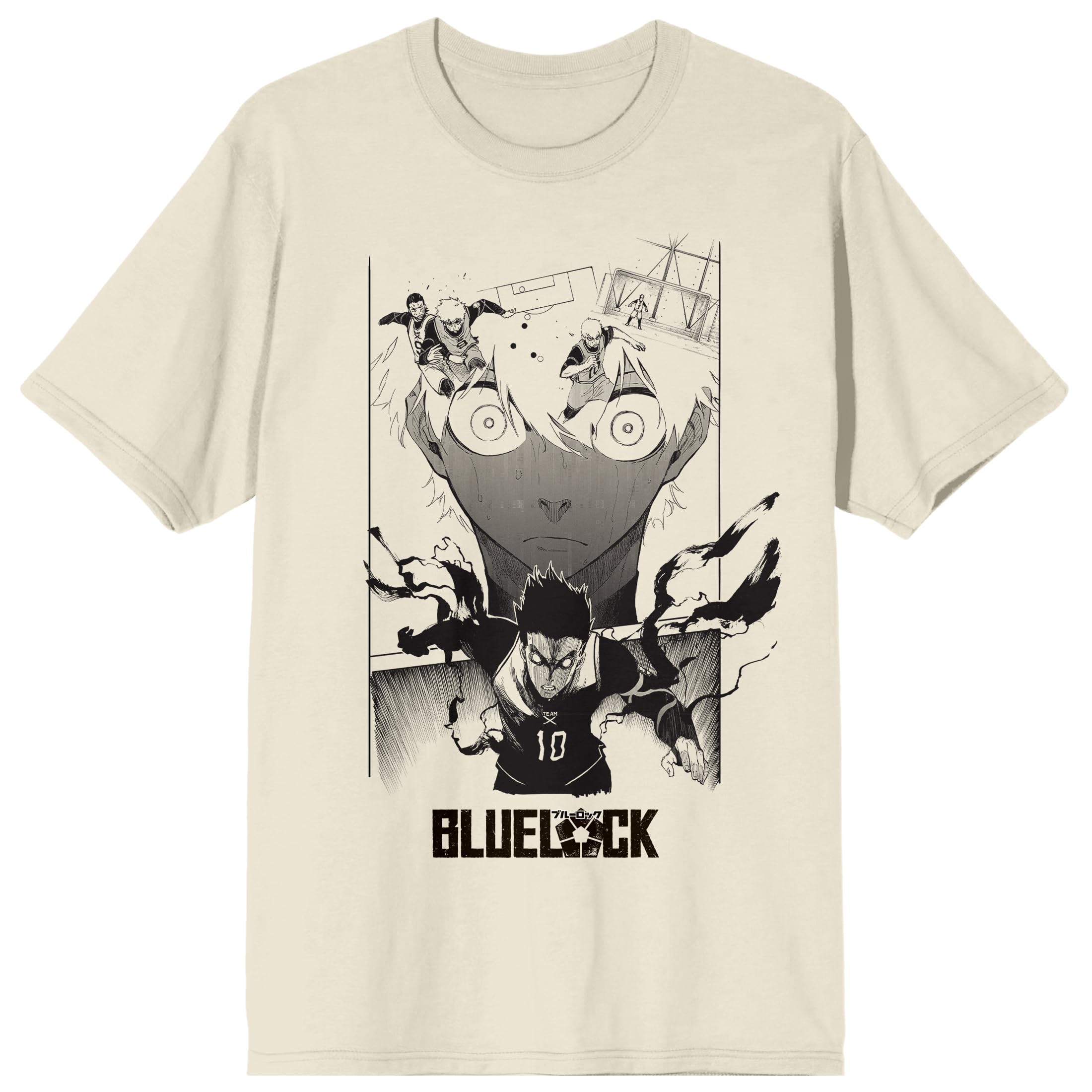 Blue Lock Manga Isagi Baro Aura Vision Crew Neck Short Sleeve Natural Men's T-shirt