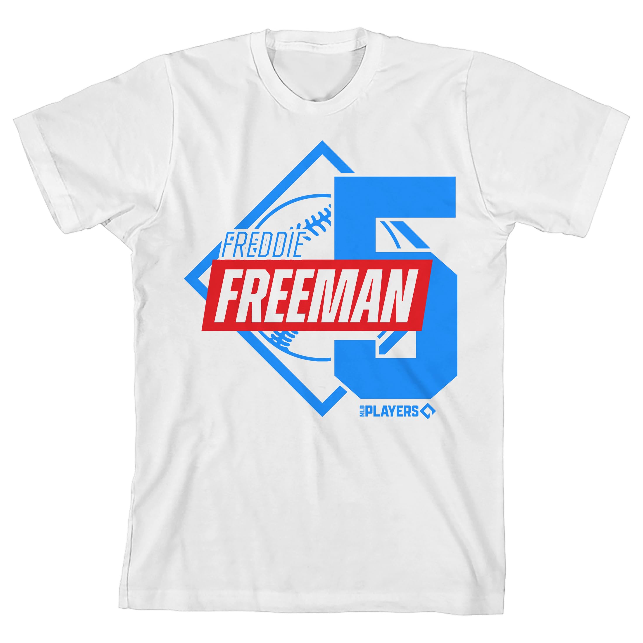 MLBPA Freeman 5 Youth White Crew Neck Short Sleeve T-shirt