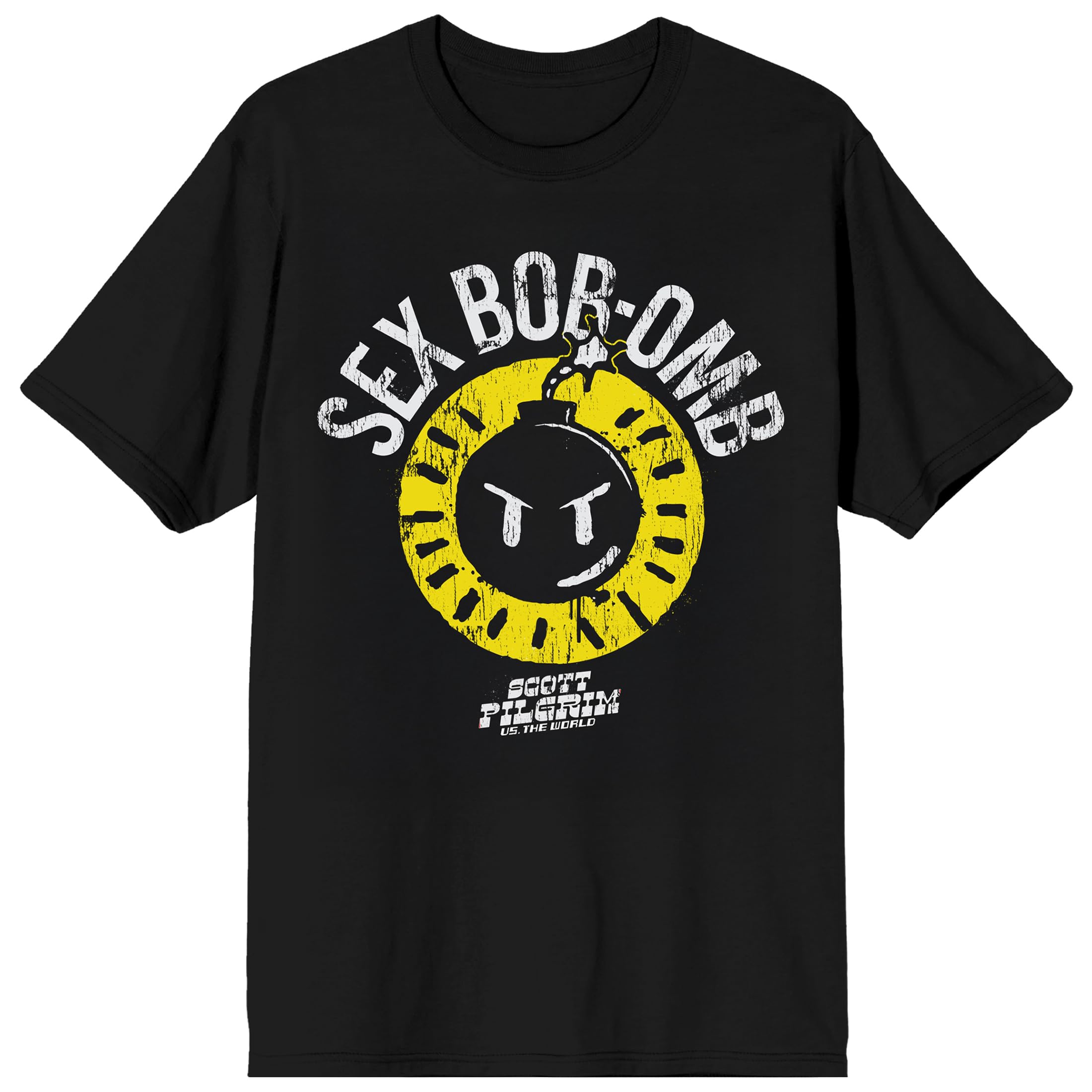 Scott Pilgrim vs. The World $ex Bob Omb Adult Black Crew Neck Short Sleeve Tee