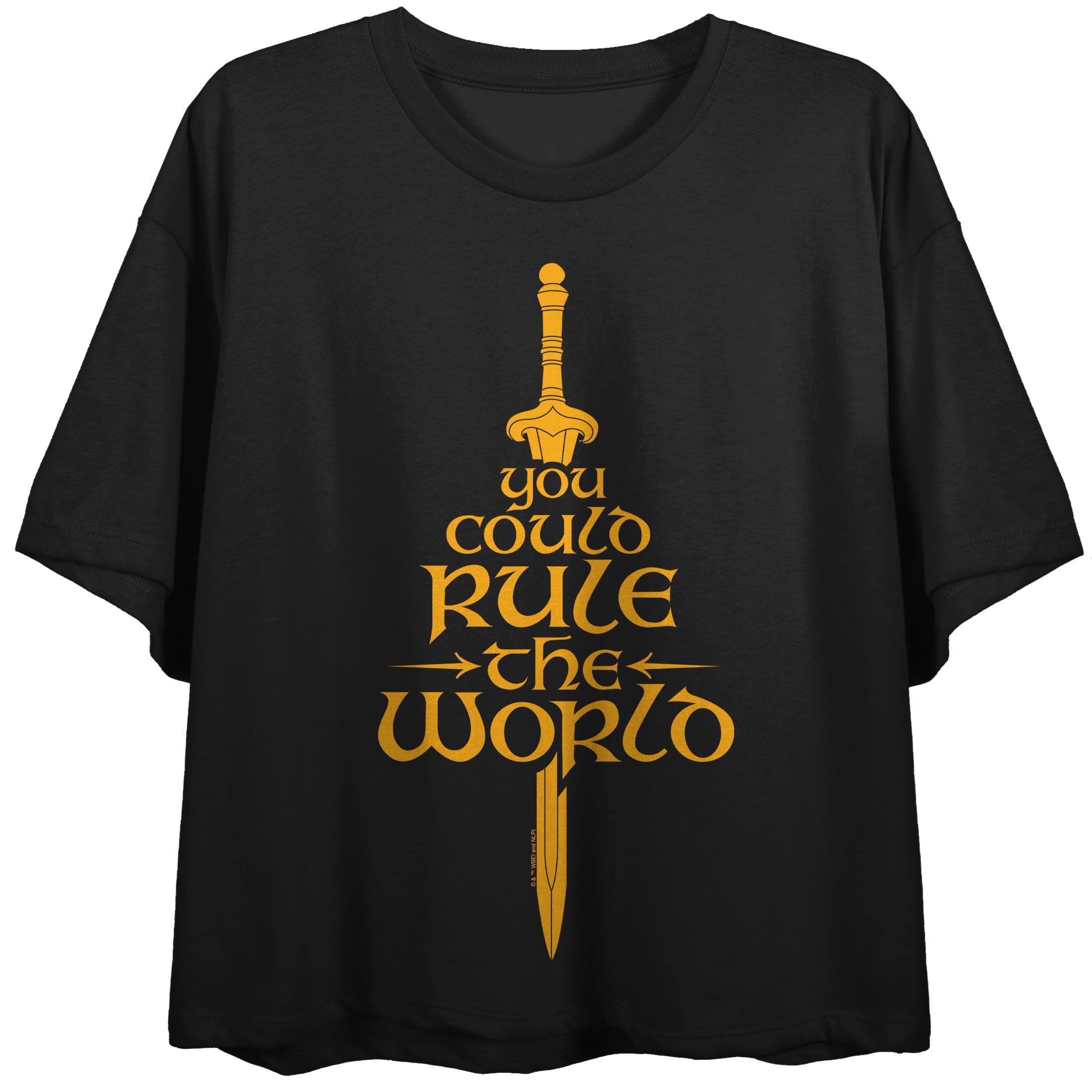 Lord Of The Rings War Of The Rohirrim You Could Rule The World Women's Black Crew Neck Short Sleeve Crop Top